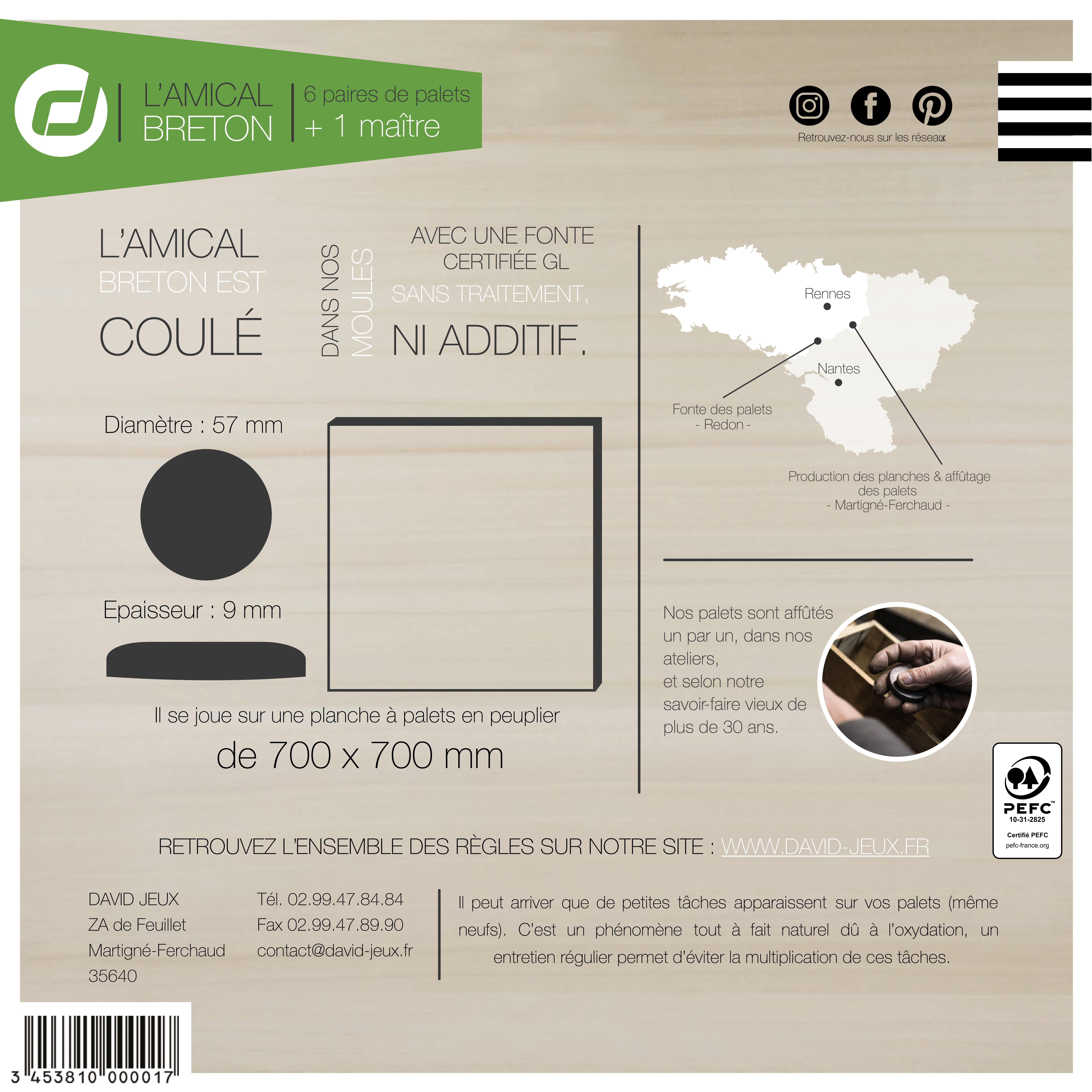 12 PALETS + 1 JACK L'AMICAL BRETON