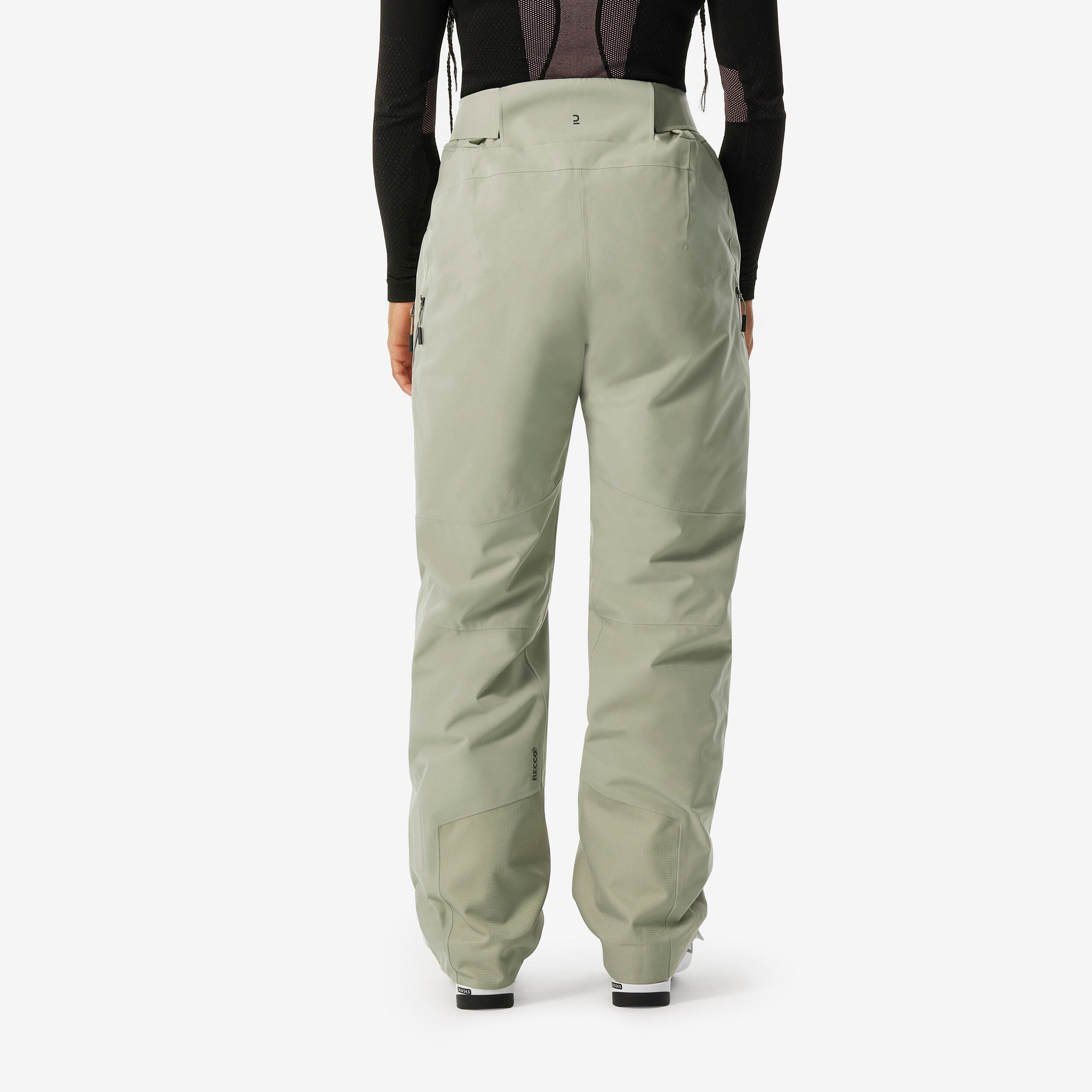 Women’s comfortable and ventilated ski trousers FR100 - Lichen