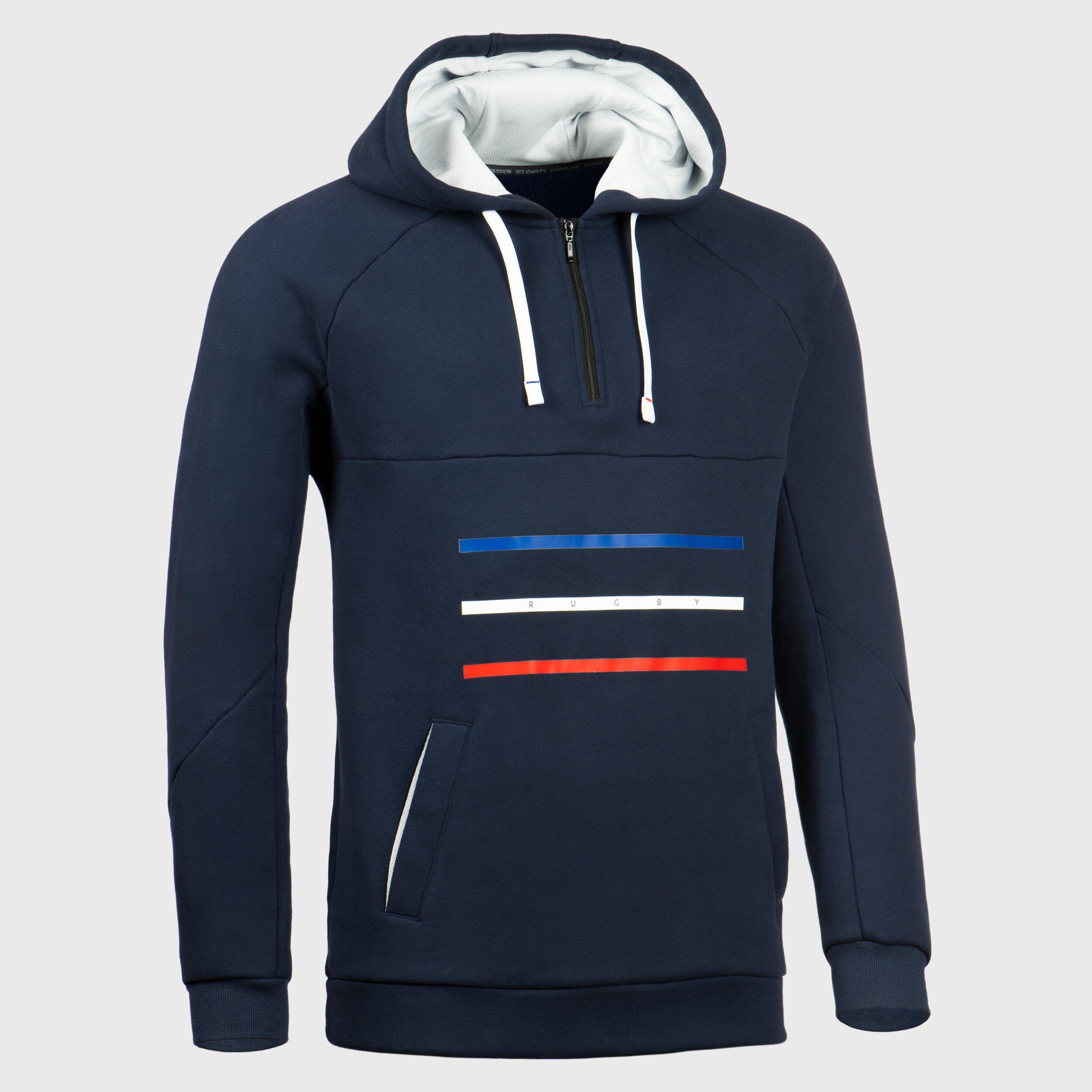 Adult Rugby Hoodie Sweatshirt R500 France - Blue