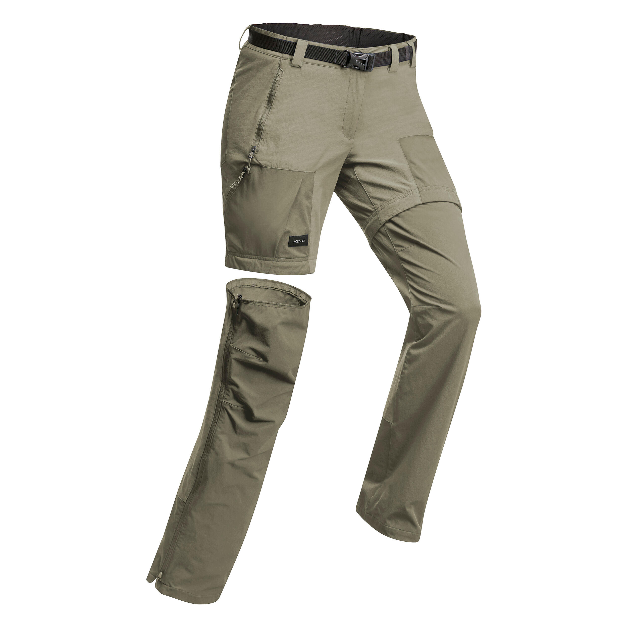 Women's Mountain Trekking Zip-Off Trousers MT500 - beige
