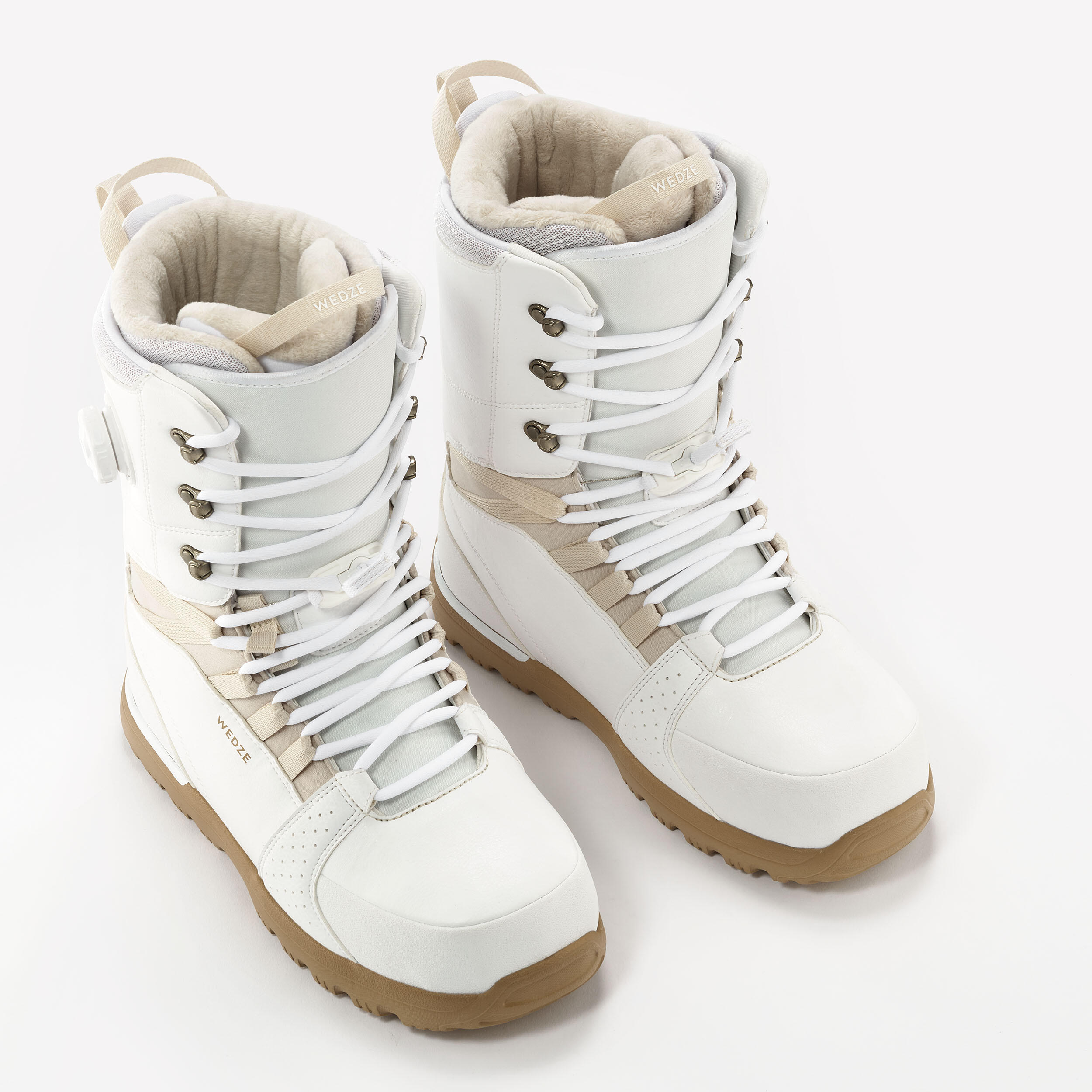 Women's hybrid snowboard boots  medium flex - Endzone white