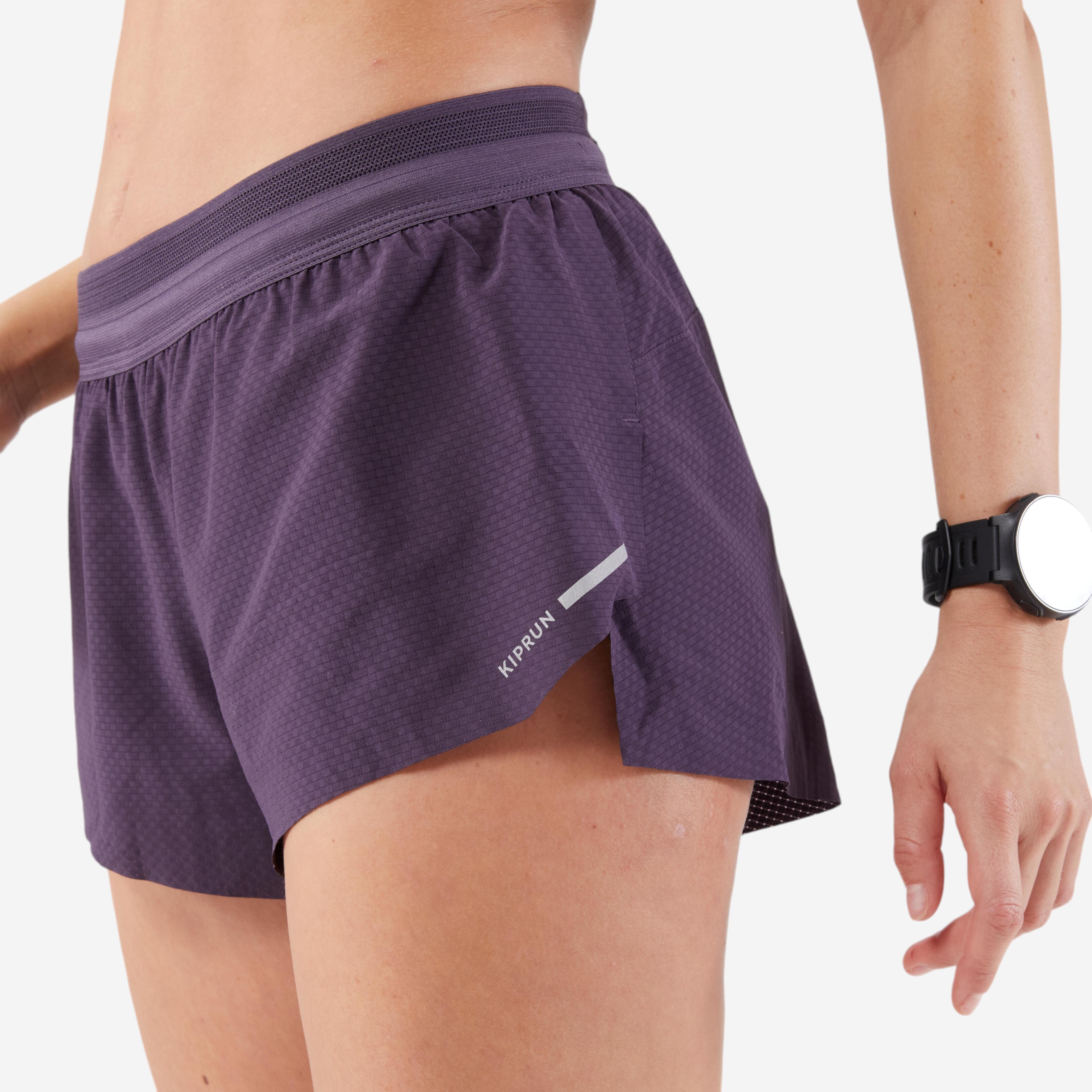 Women's Lightweight Running & Trail Shorts-KIPRUN Run 900 Light-dark purple