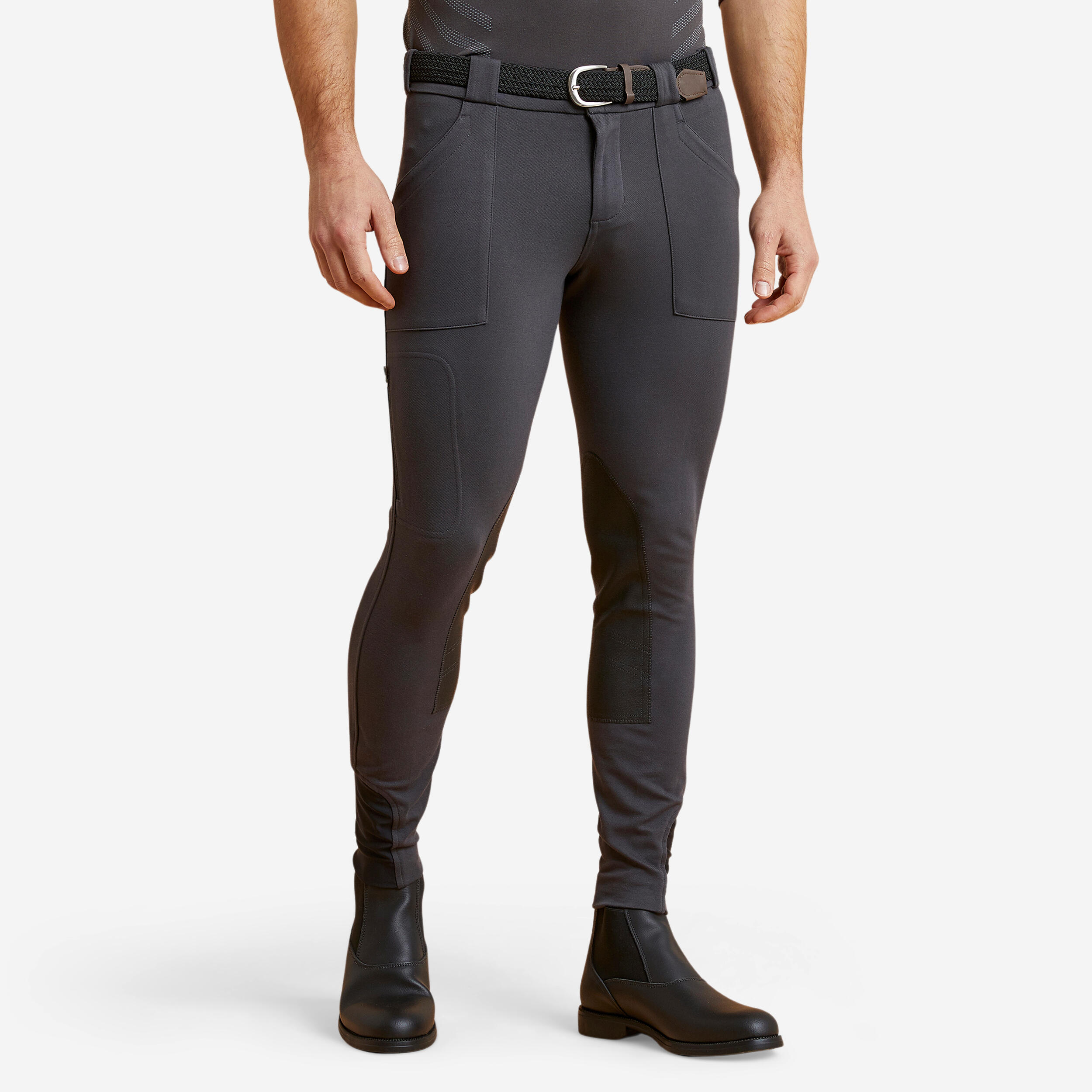 140 Warm Horse Riding Warm Jodhpurs - Dark Grey