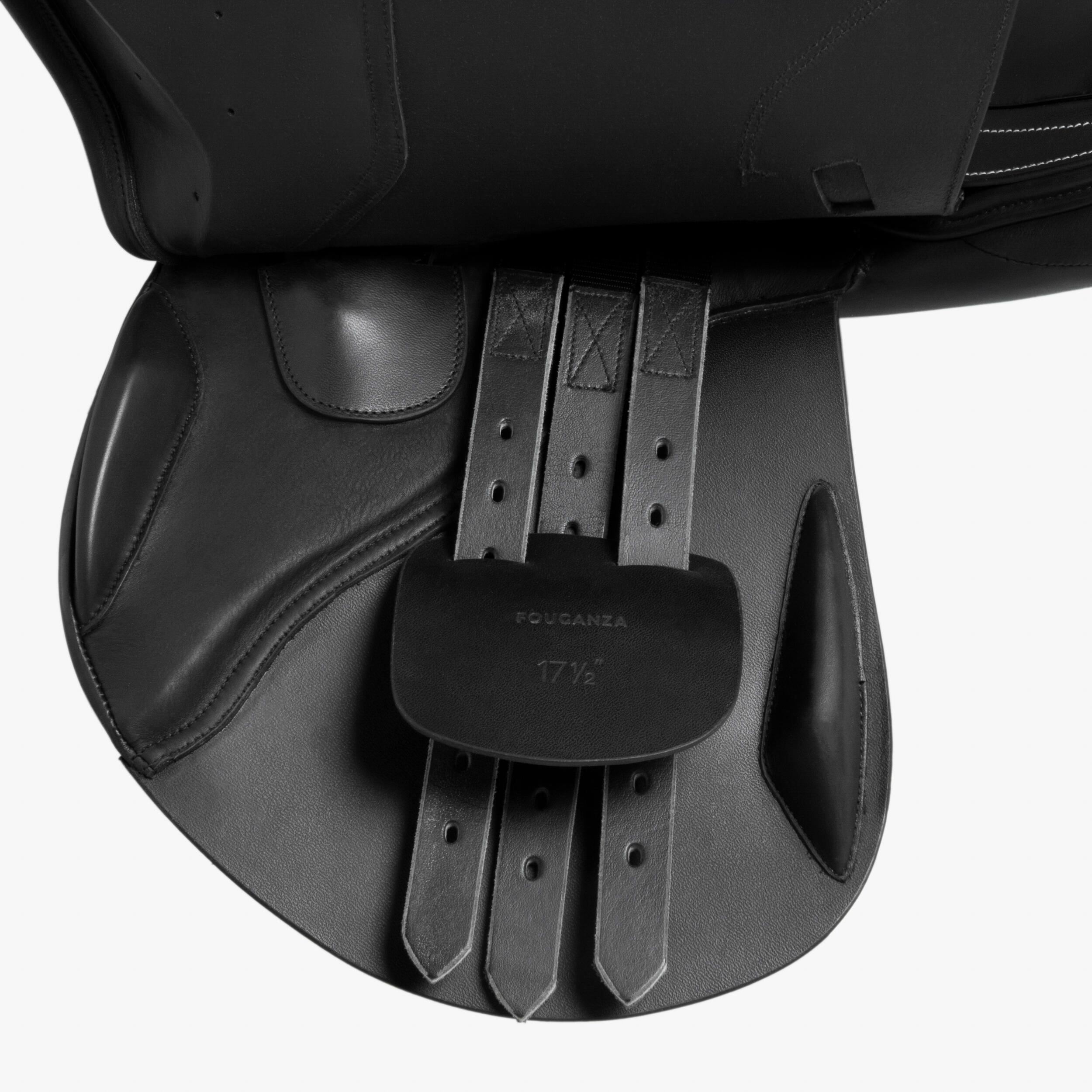 Horse Riding Leather Saddle 500 17.5