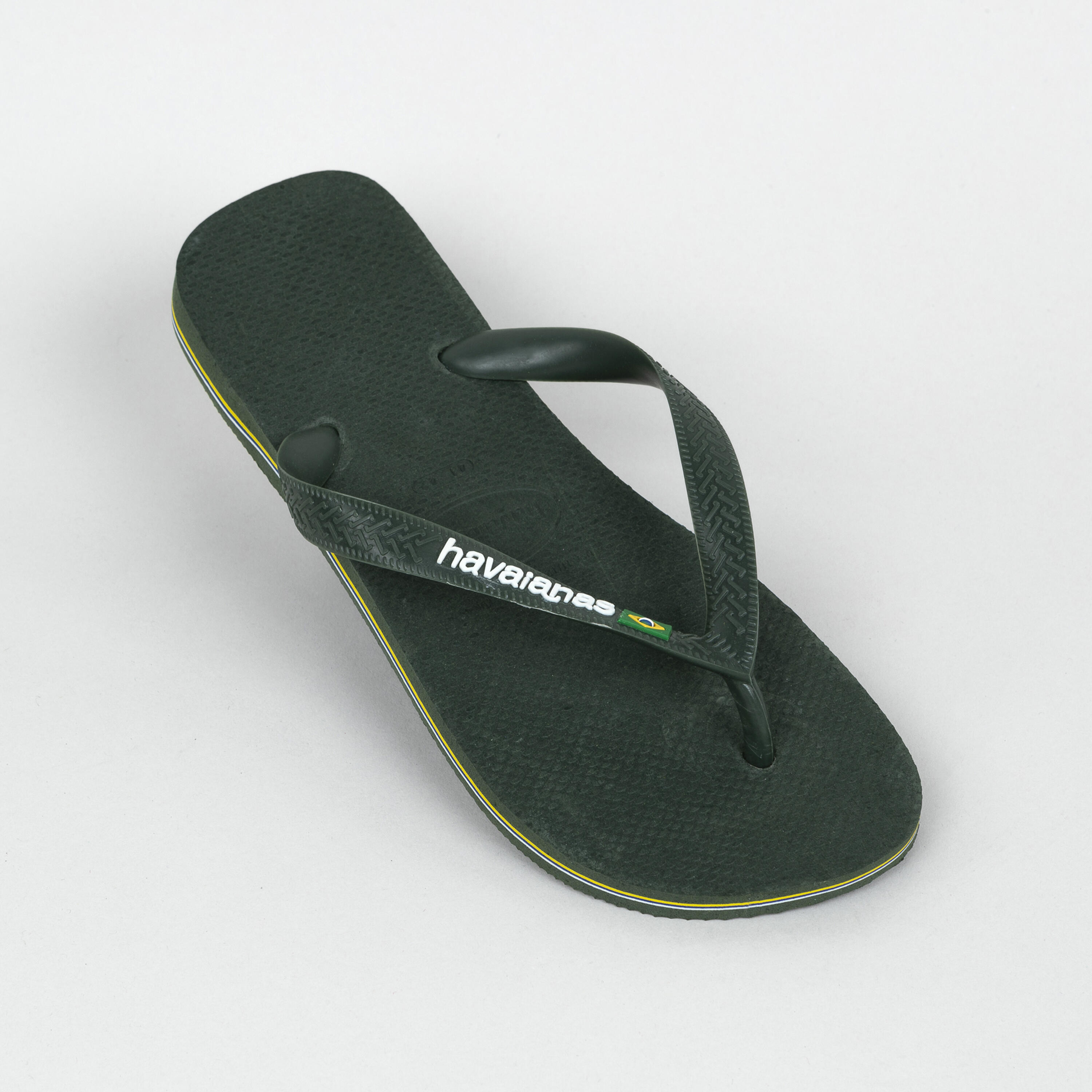 Men's flip-flops - Brazil logo olive green