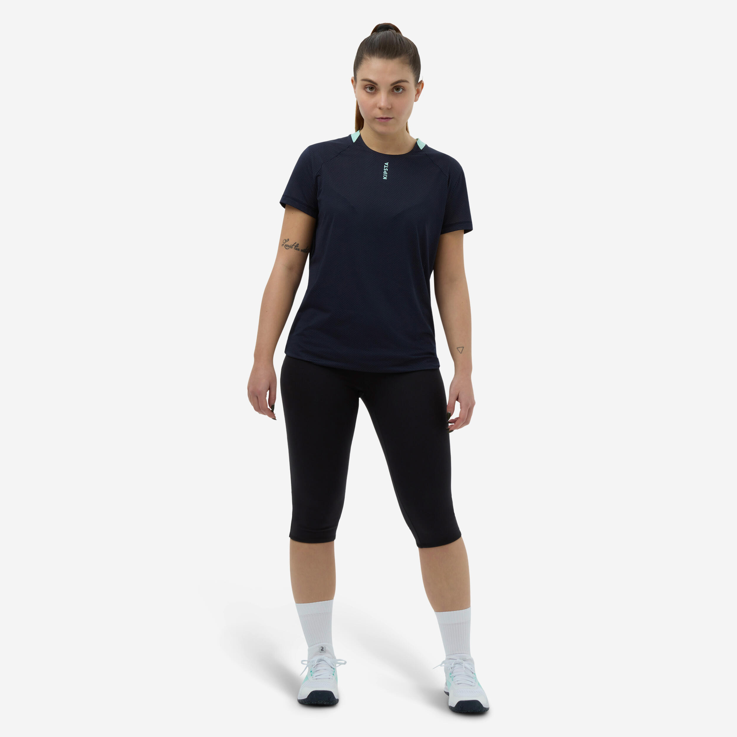Women's Cotton Volleyball Leggings - Black