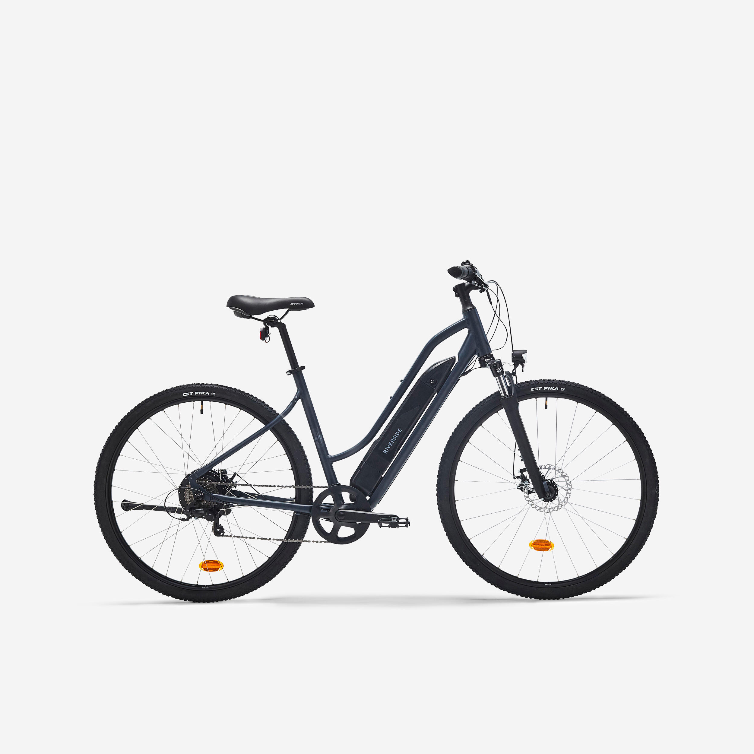 Low Frame Electric Hybrid Bike Riverside 100 E - Blue