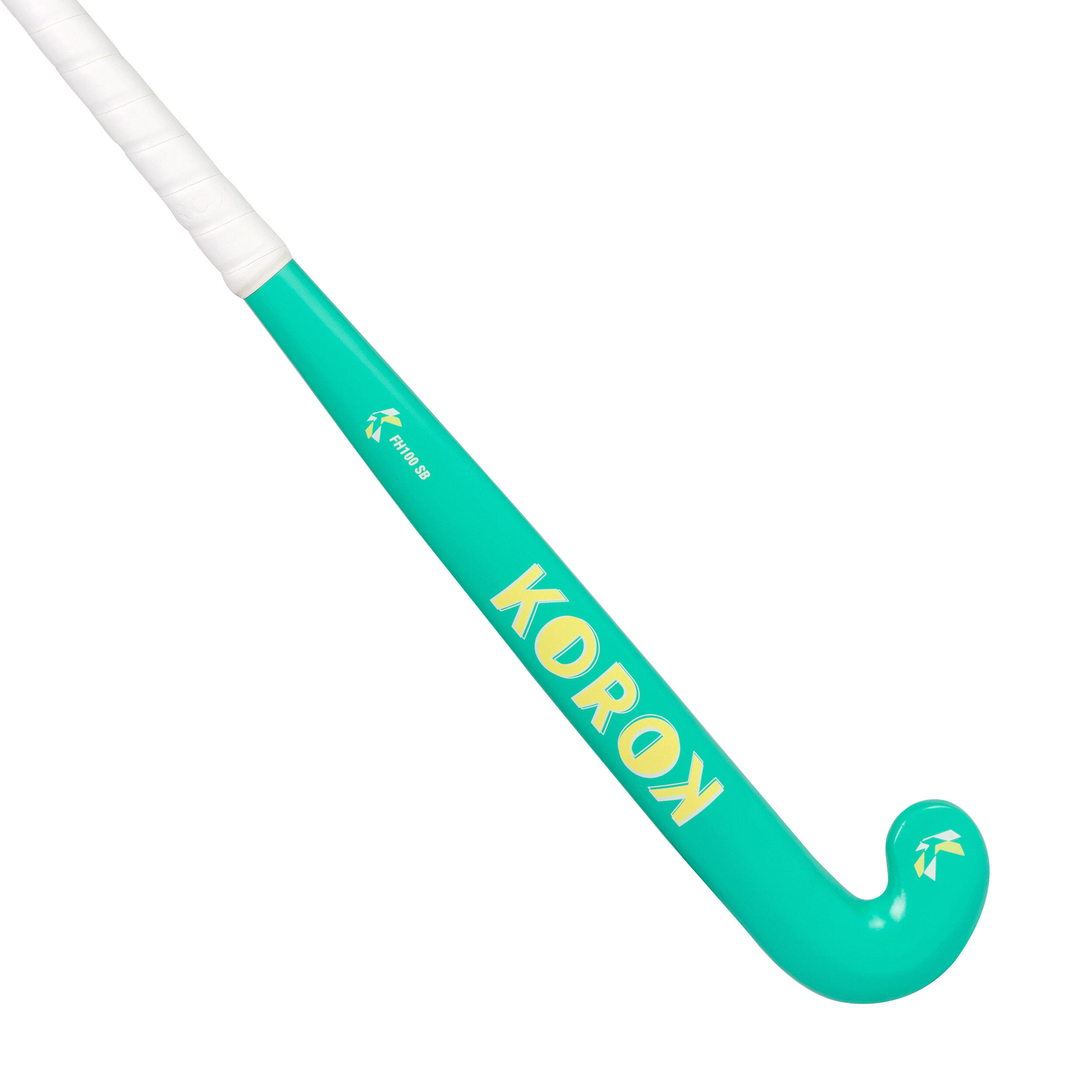 Kids' Beginner/Occasional Field Hockey Wooden Stick FH100 - Green/Yellow