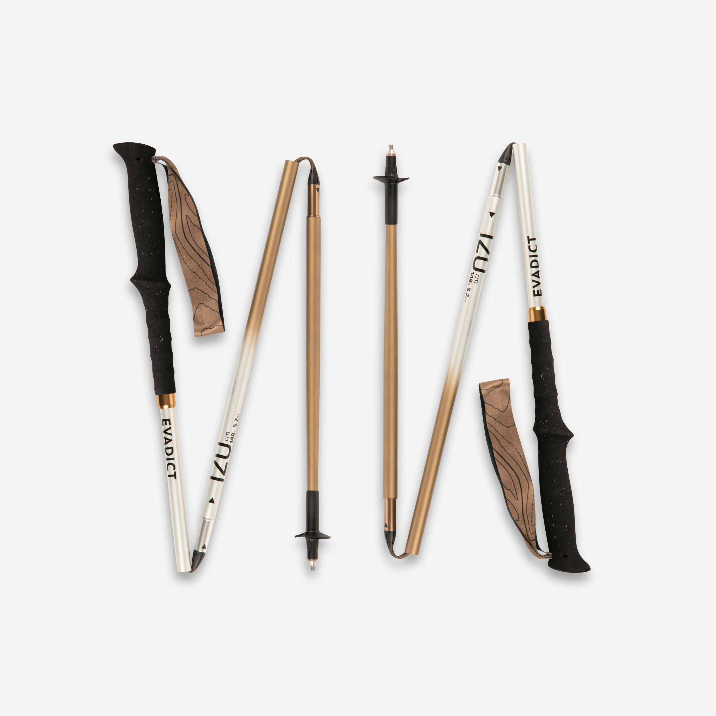 3-PIECE ALUMINIUM FOLDING TRAIL RUNNING POLES