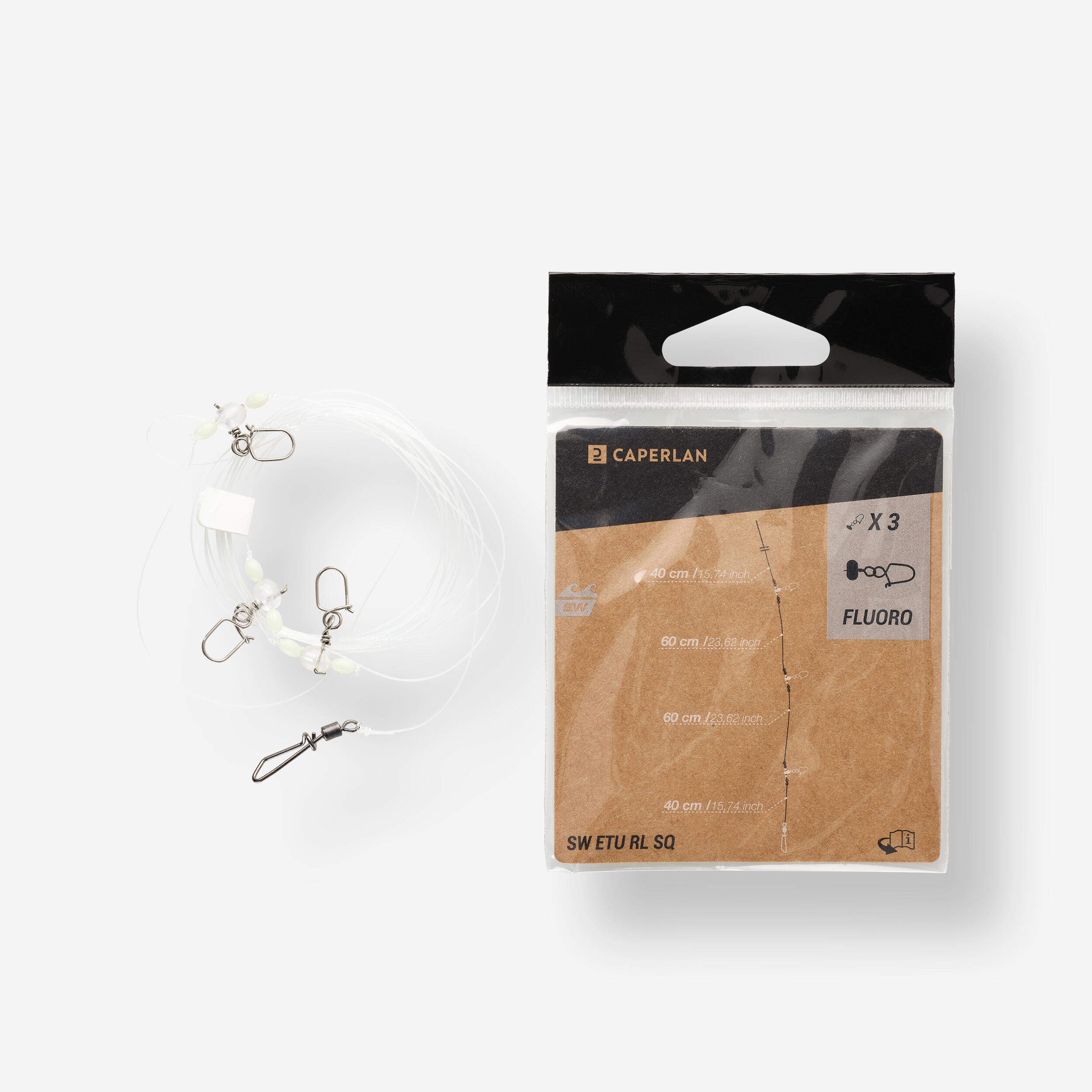 Ready-to-fish line leader SW ETU RL SQ X3 for cuttlefish and squid fishing