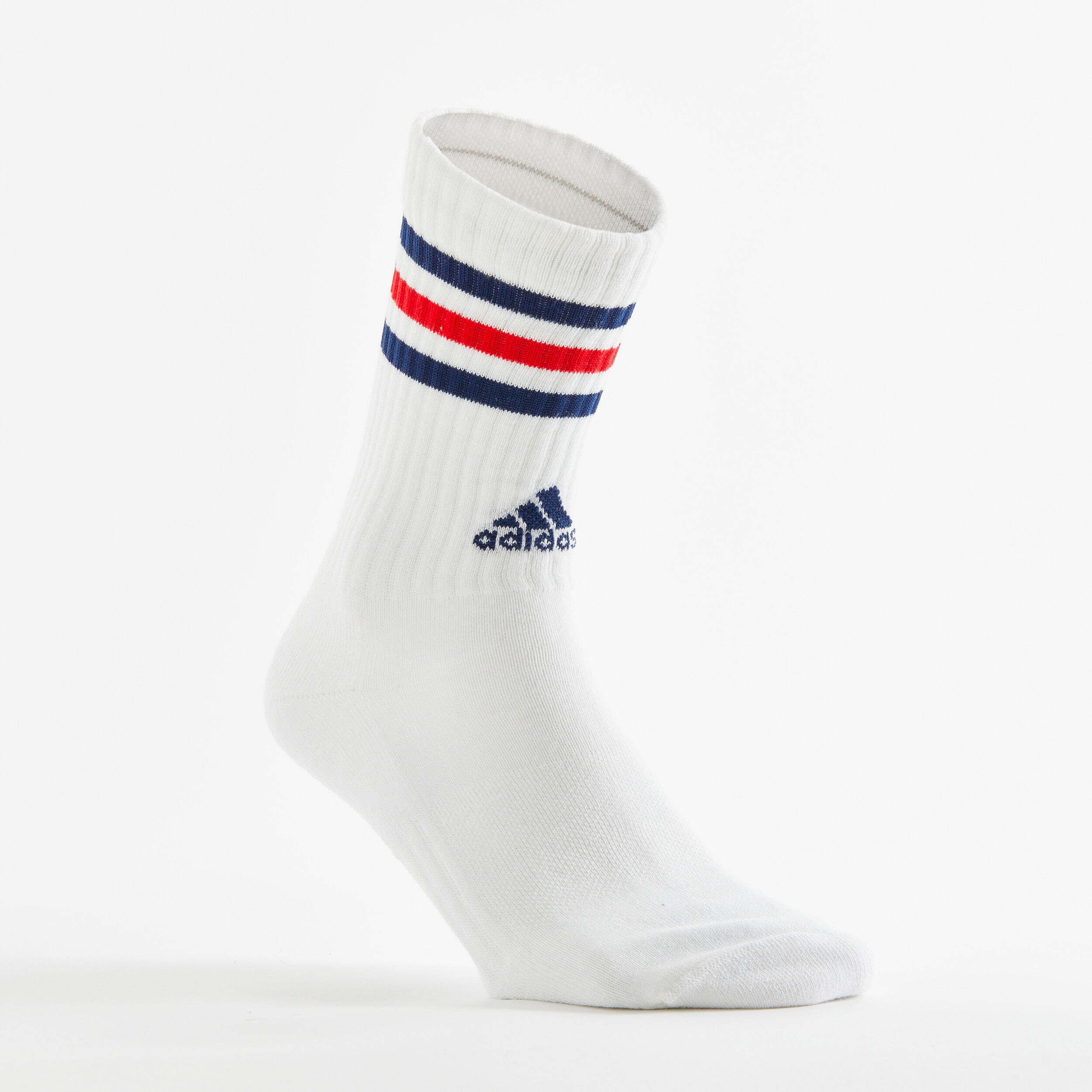 High Sports Socks Tri-Pack - Navy/Red Stripes