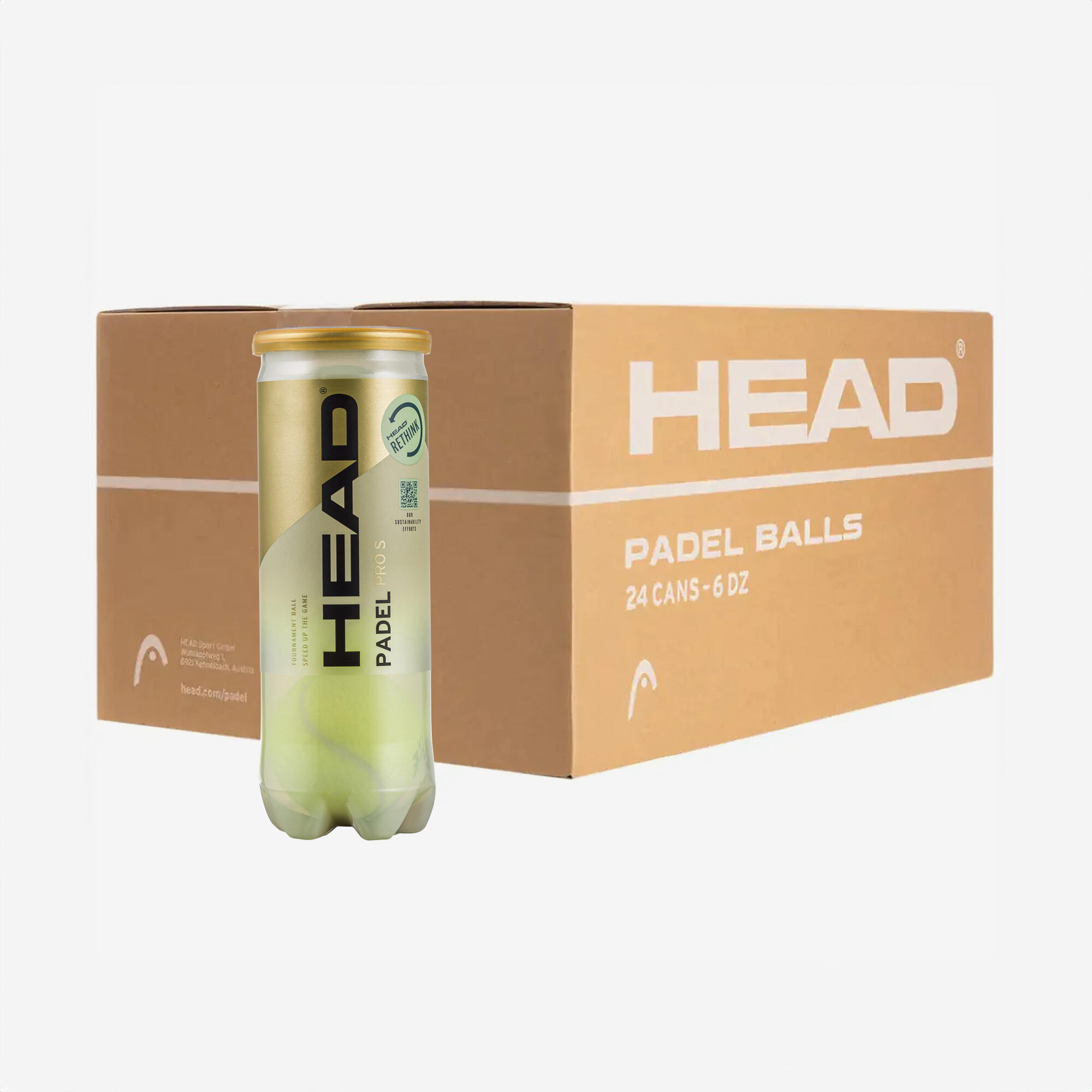 Pressurized Padel Balls Pro S Case of 24 Tubes of 3 Balls