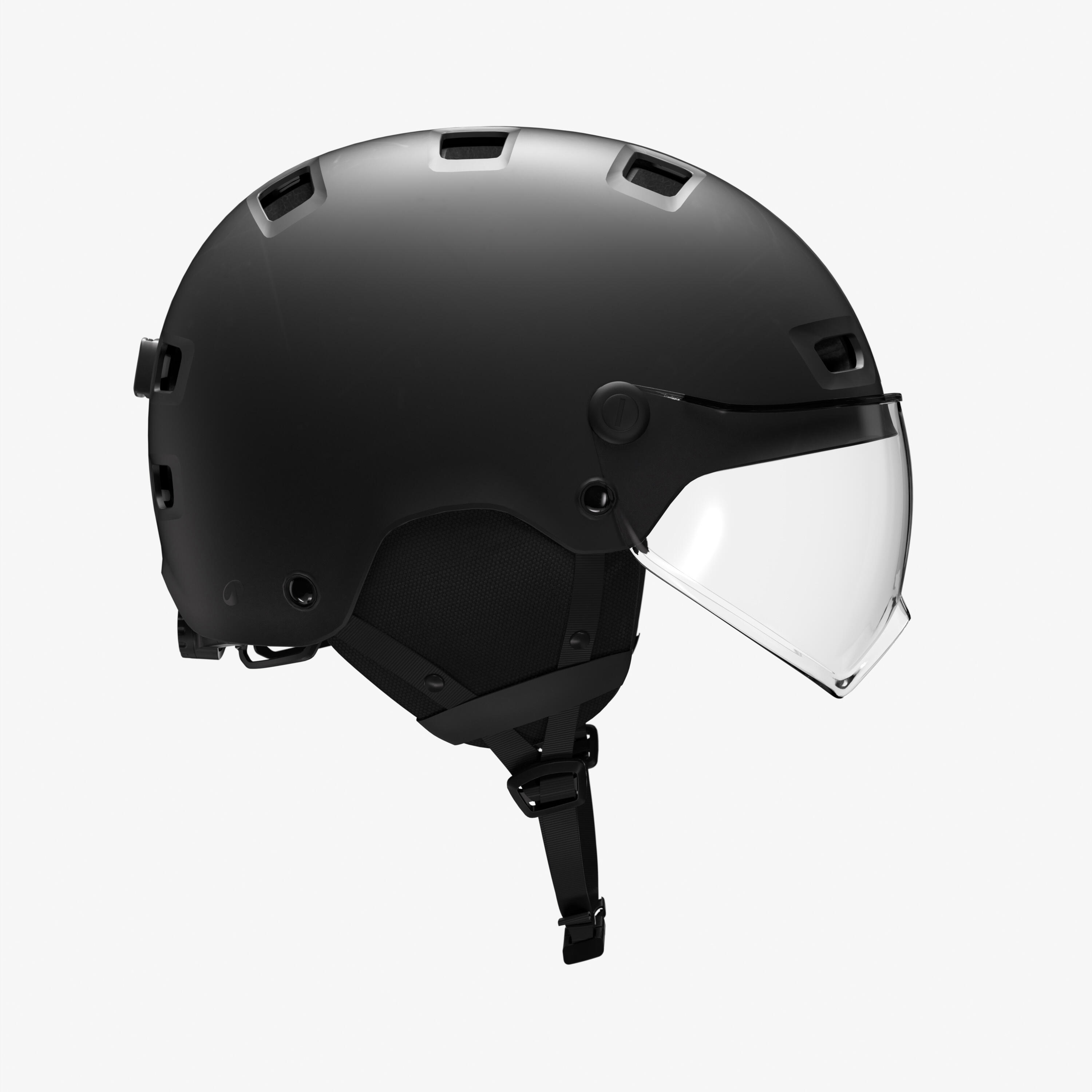 City Cycling Helmet with Visor - CBH 580 Black