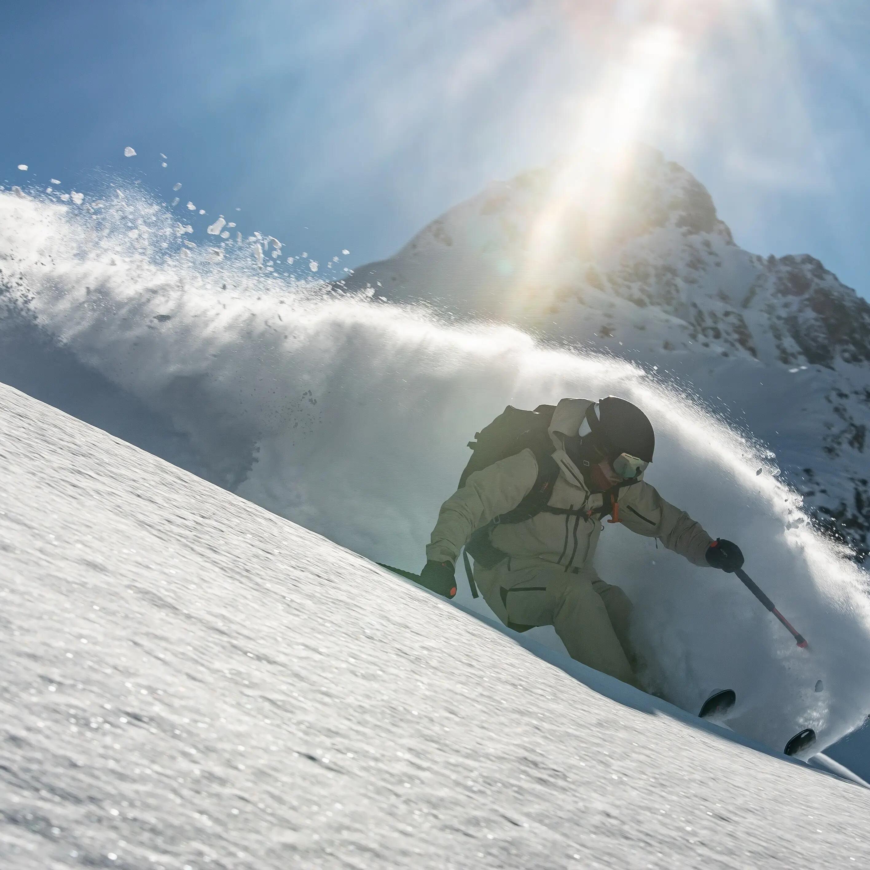 MEN’S FREERIDE SKI JACKET FR900 - BEIGE