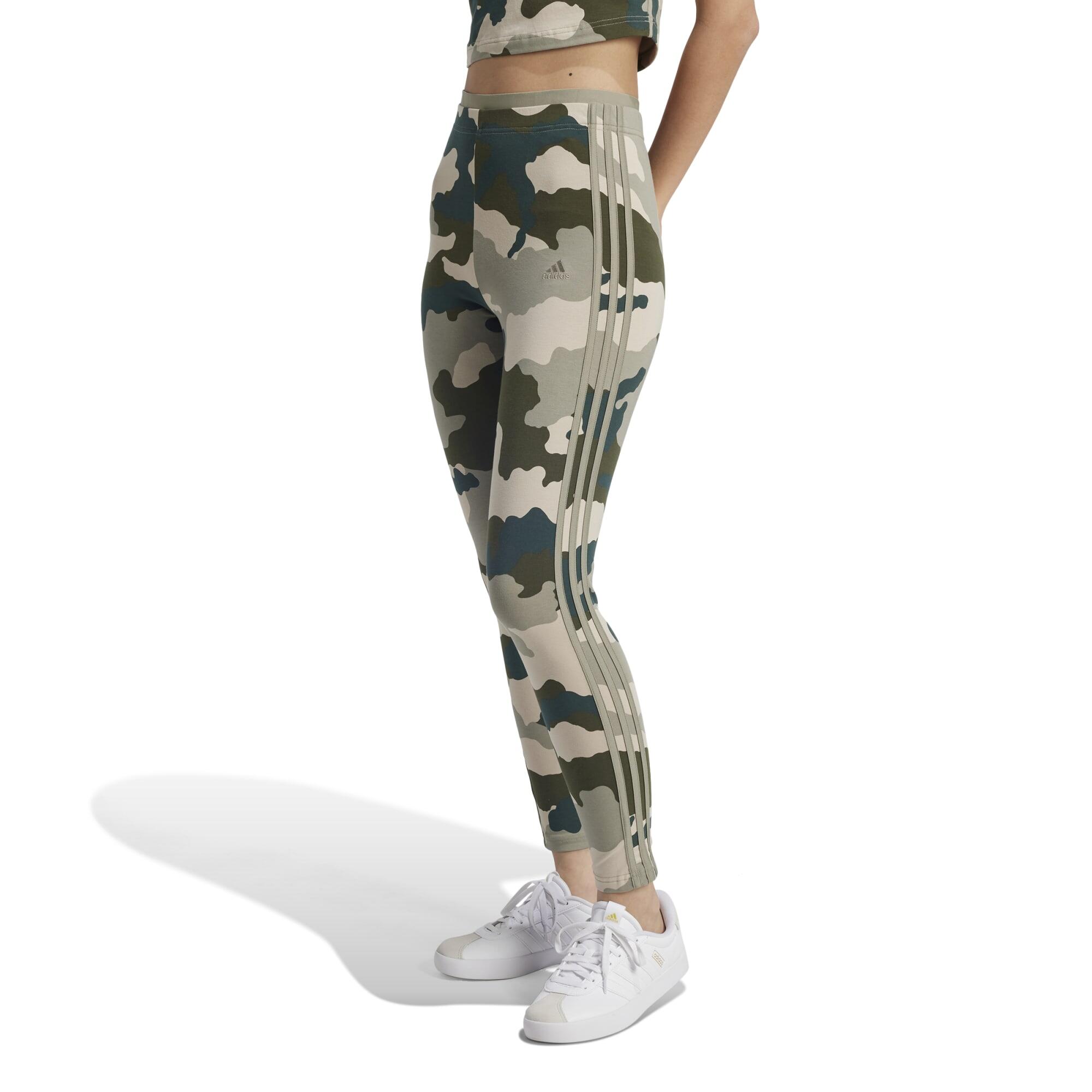 Women's 3 Stripe Print Leggings - Black/Camouflage