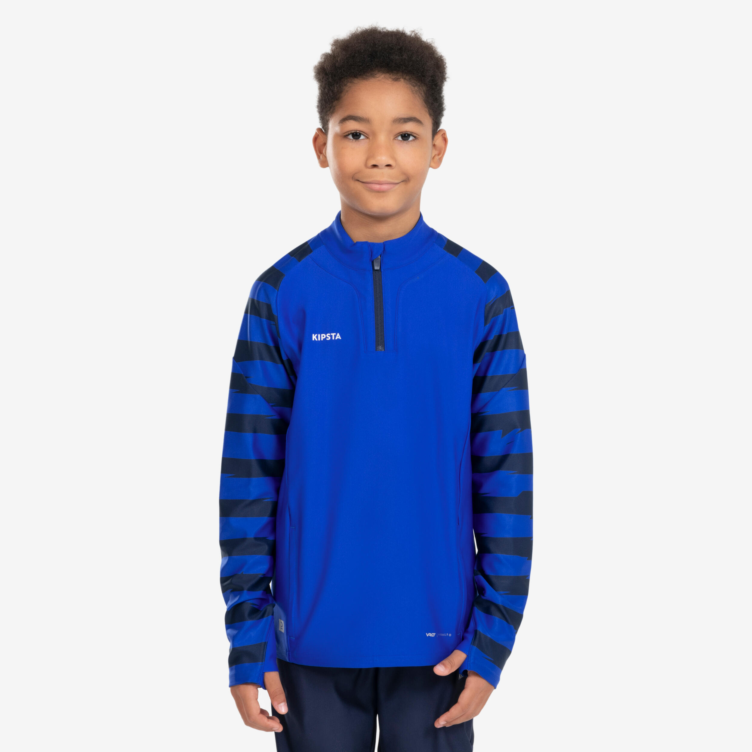 Kids' Half-Zip Football Sweatshirt Viralto - Blue/Navy