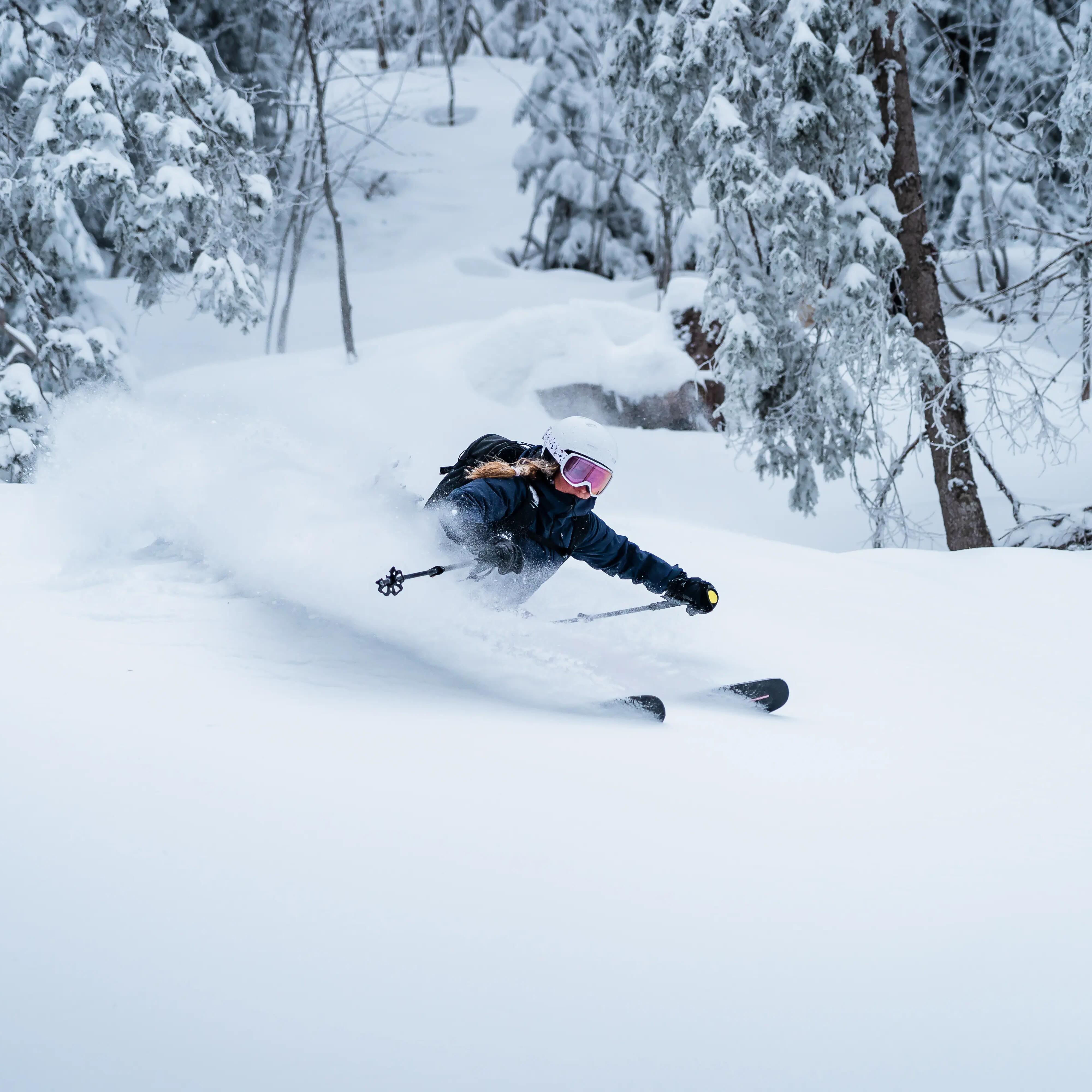 WOMEN’S SKI JACKET FR 500 - NAVY BLUE