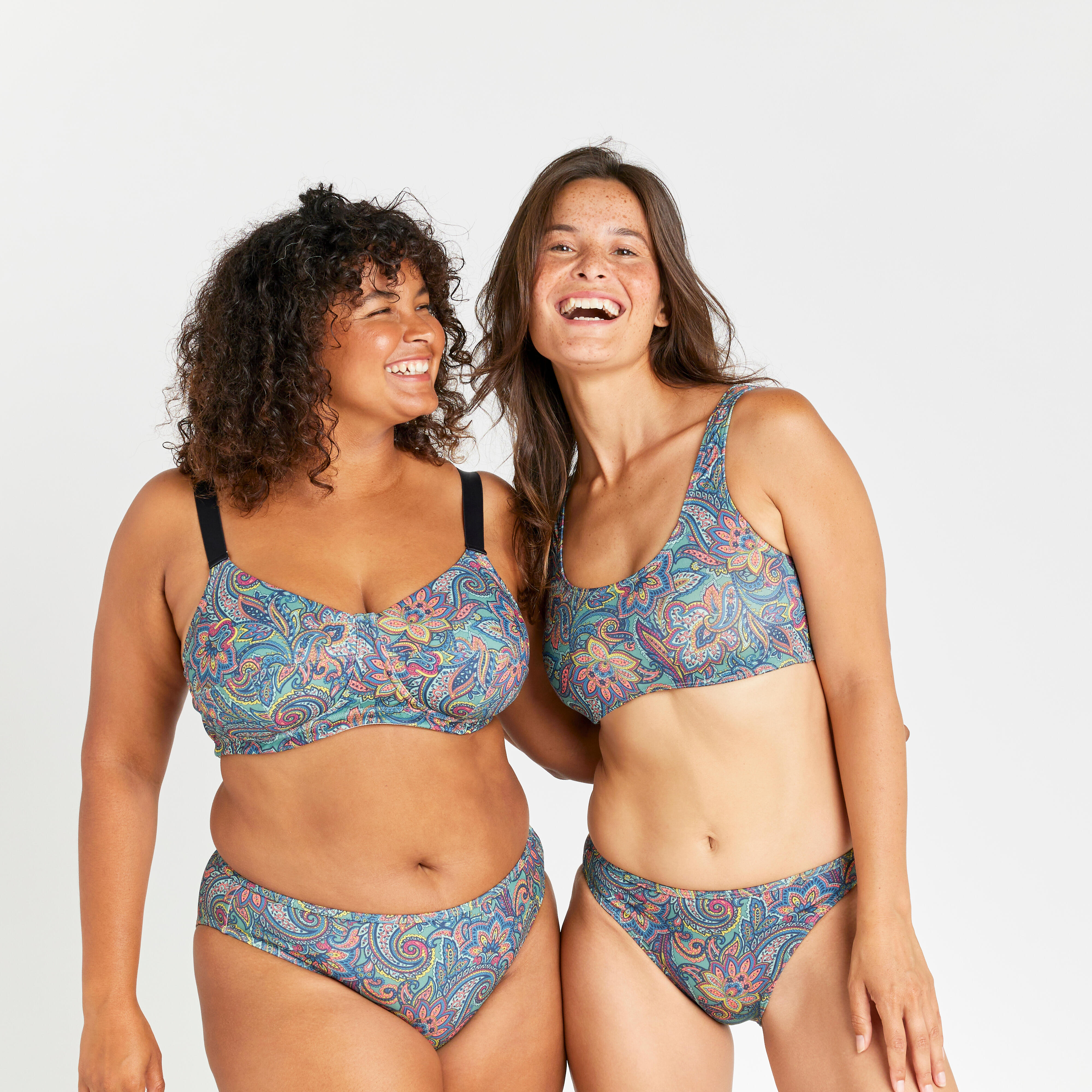 Women's plus size swimsuit top - Astrid paisley khaki