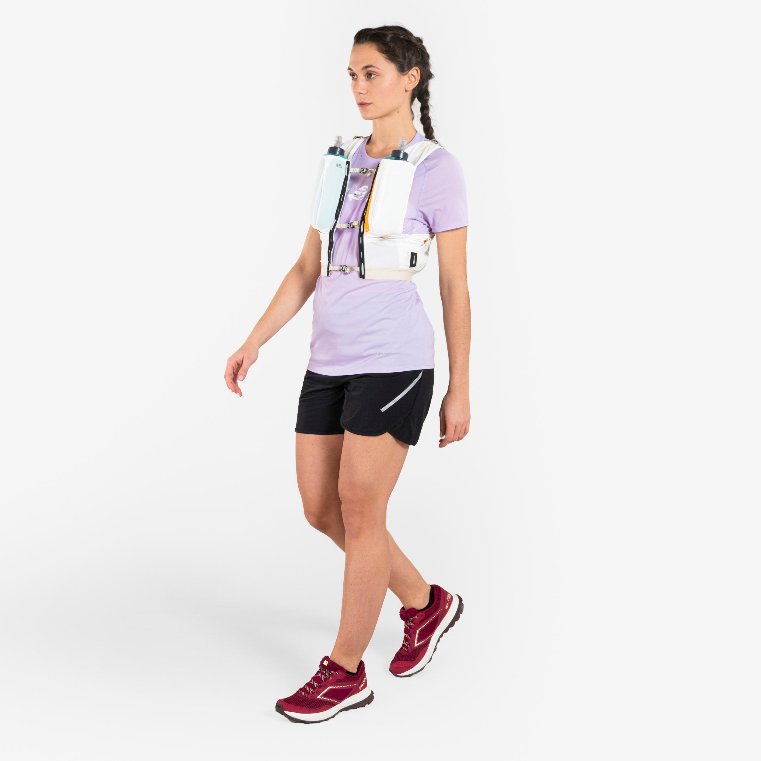 WOMEN'S TRAIL RUNNING SHORT-SLEEVED T-SHIRT GRAPH-LILAC