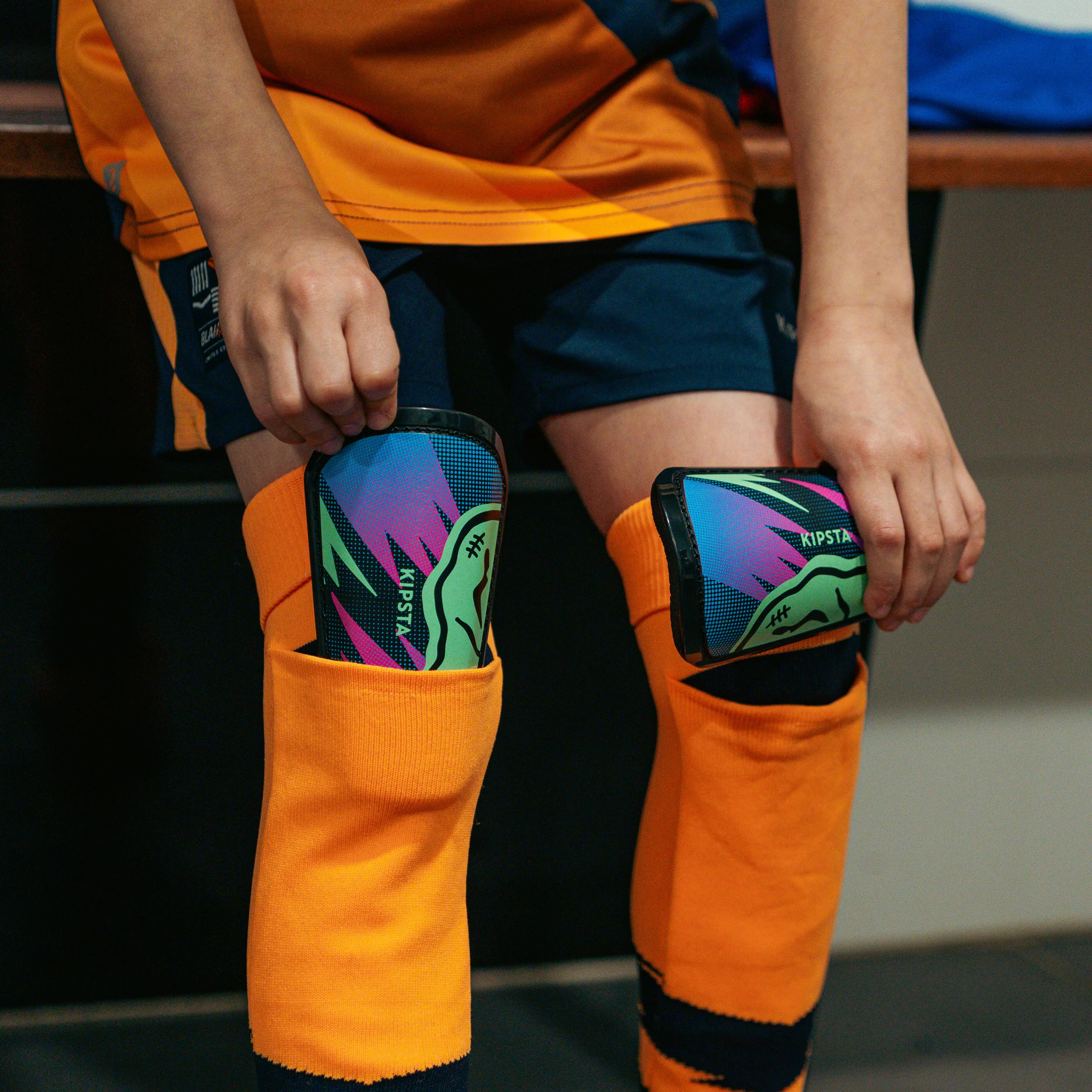 Kids' Football Shin Guards Easy Pocket