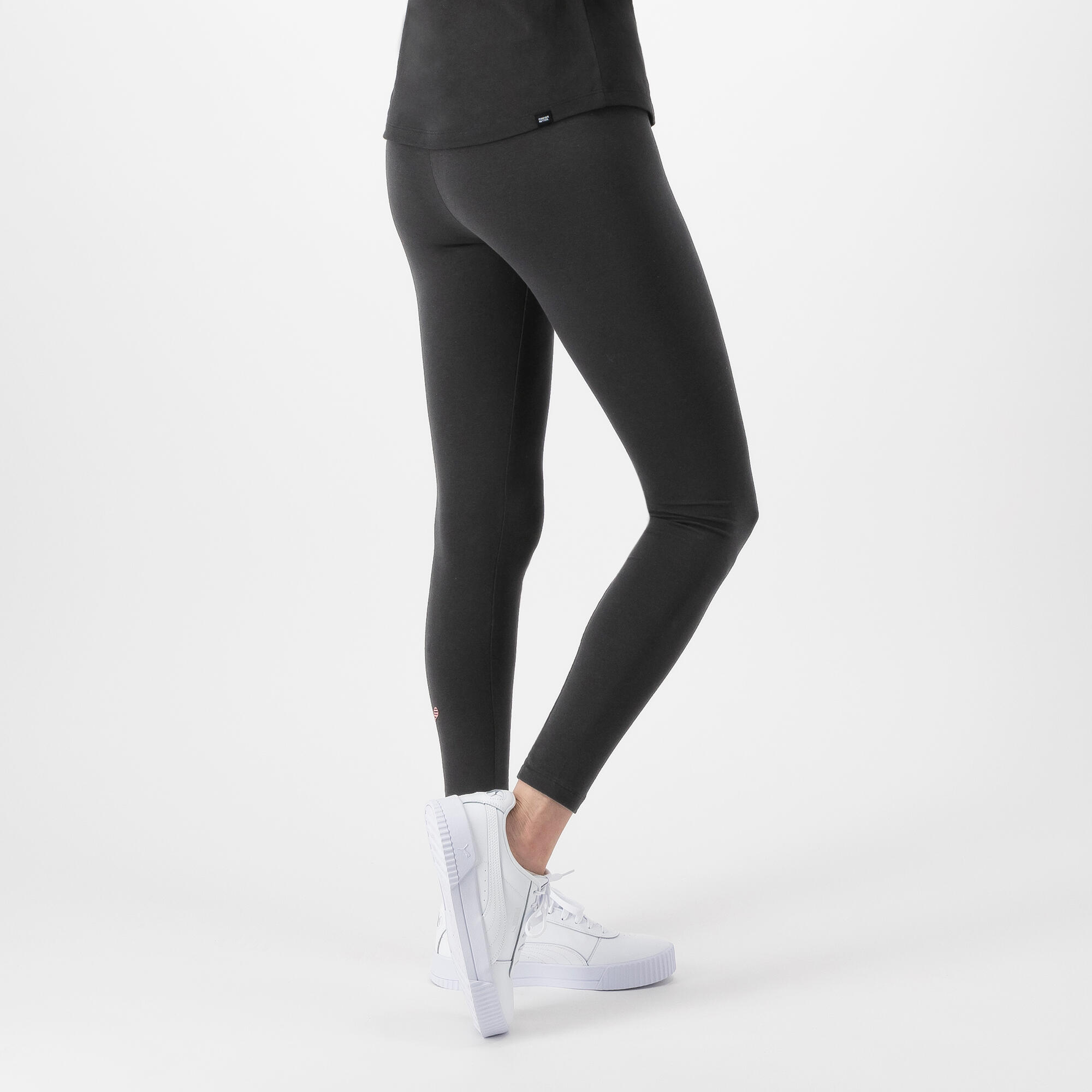 Women's Fitness High-Waisted Long Leggings - Black