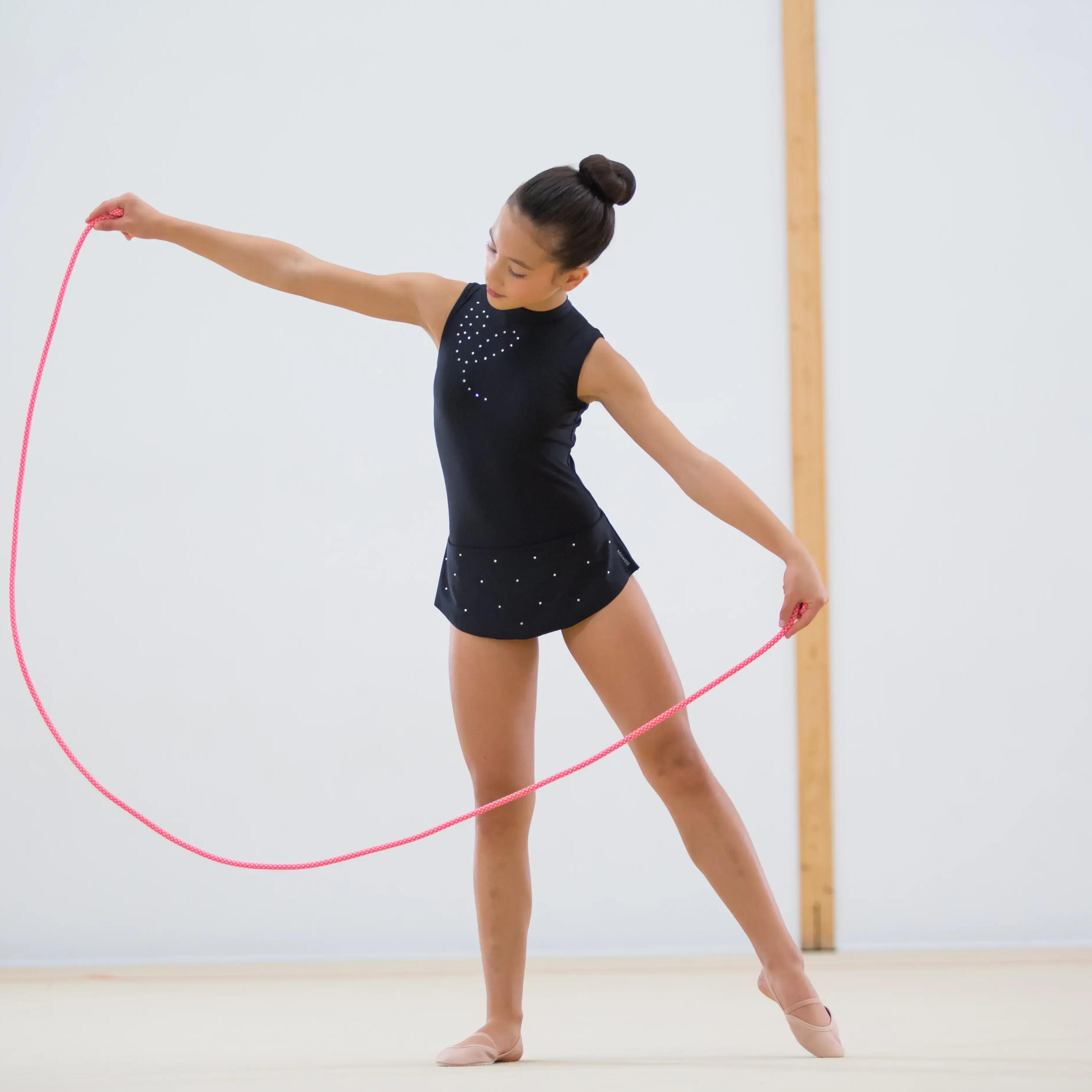 Rhythmic Gymnastics (RG) Removable Skirt - Black Rhinestone