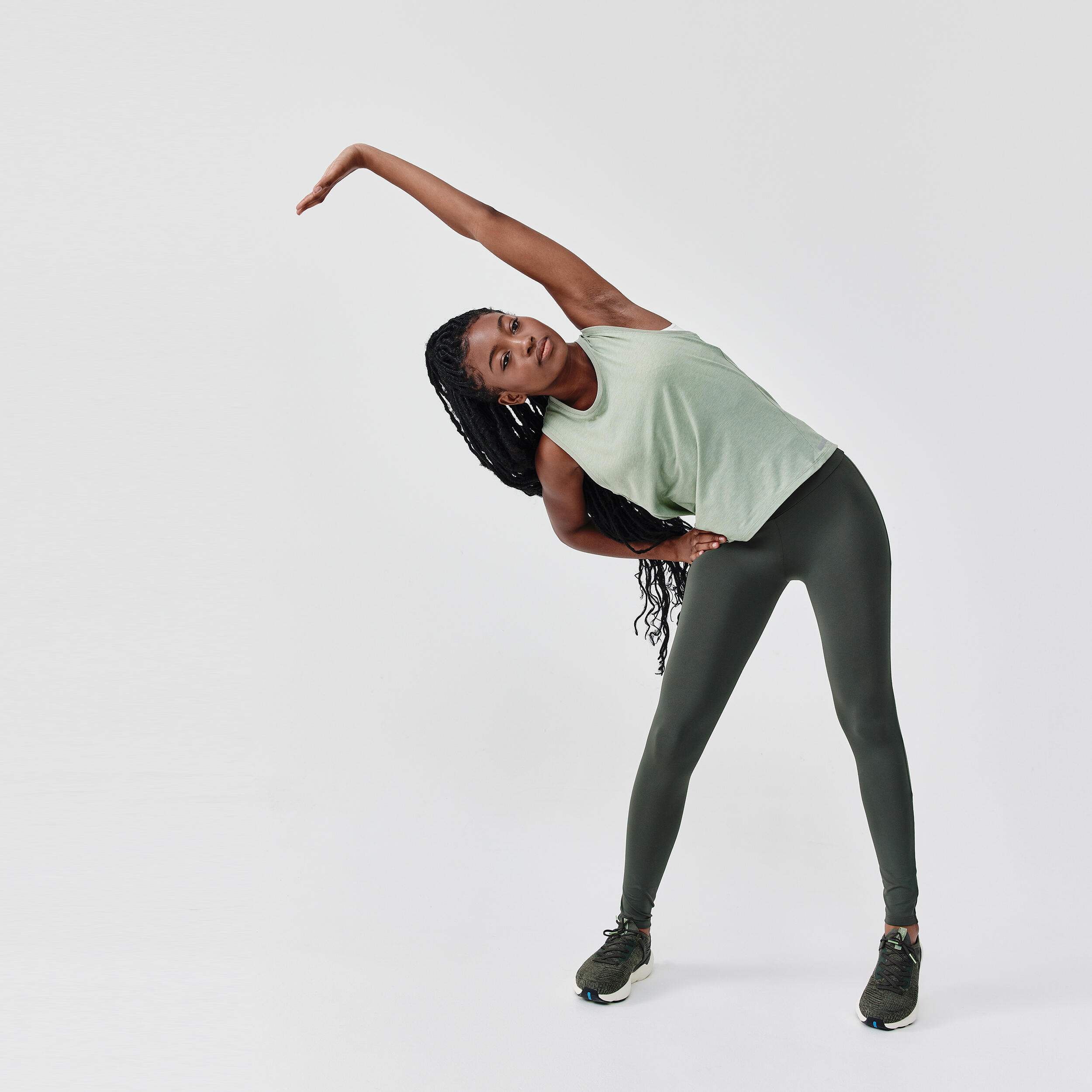 Women's breathable running tank top Soft - khaki