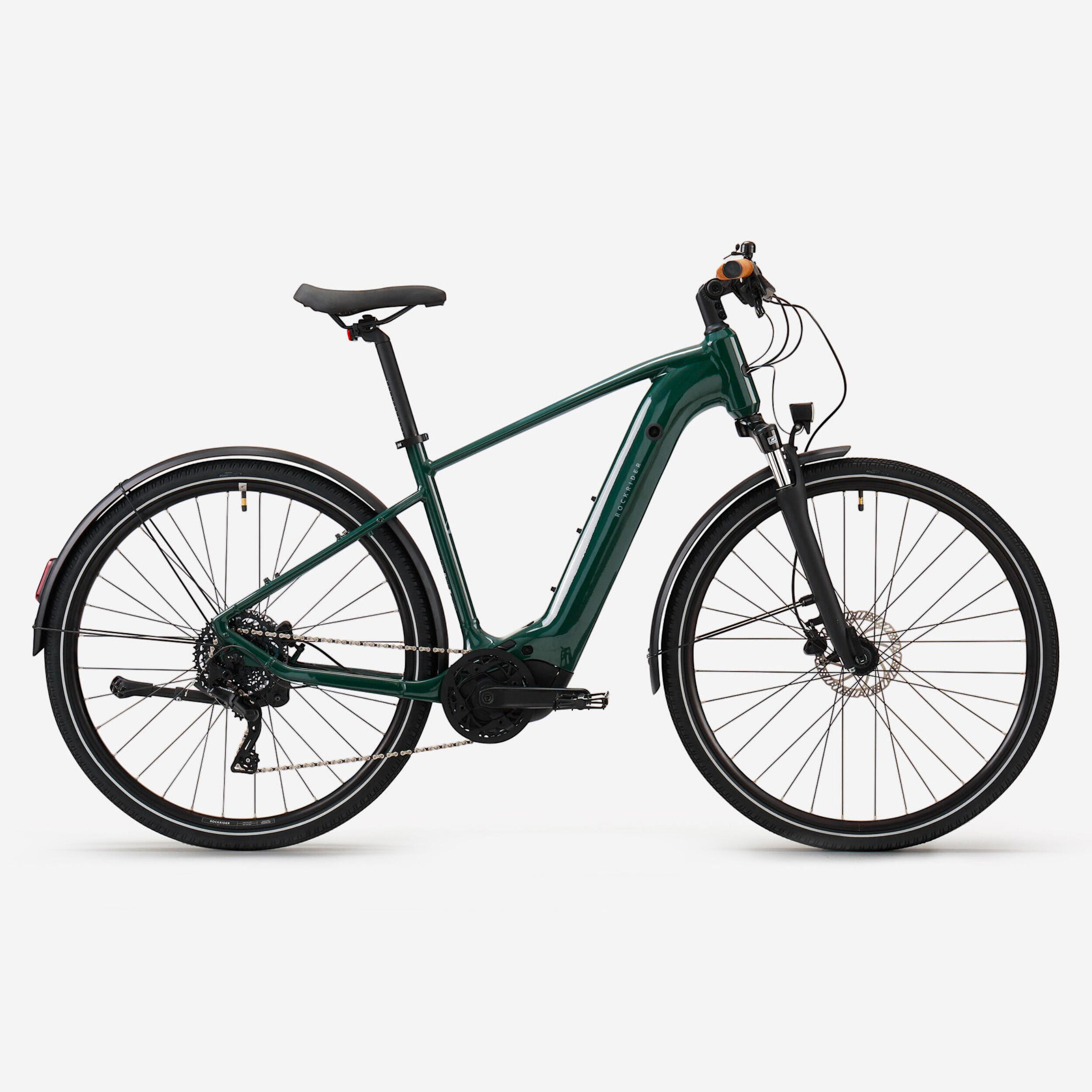 High Frame Mid-Drive Motor Electric Hybrid Bike E-ACTV 500 - Green