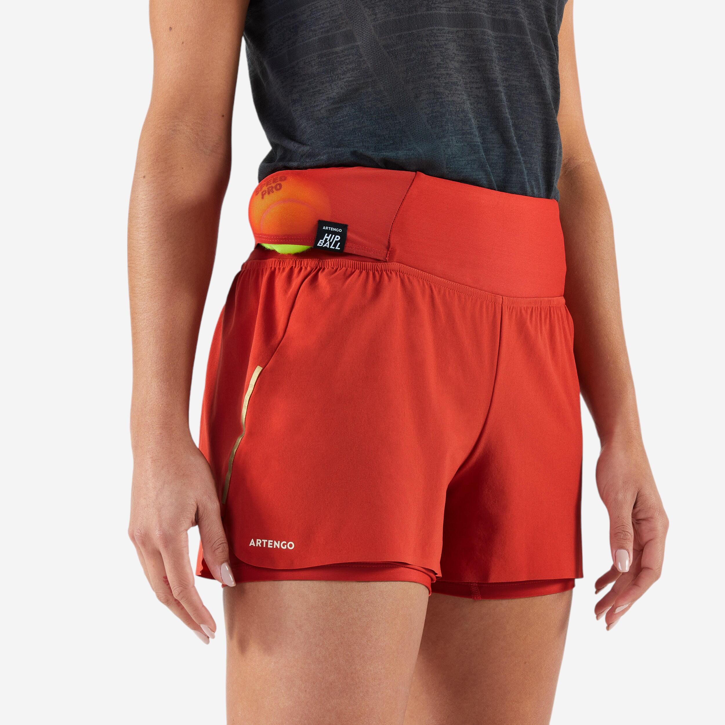 Women's Tennis Dry Hip Ball Shorts - Red