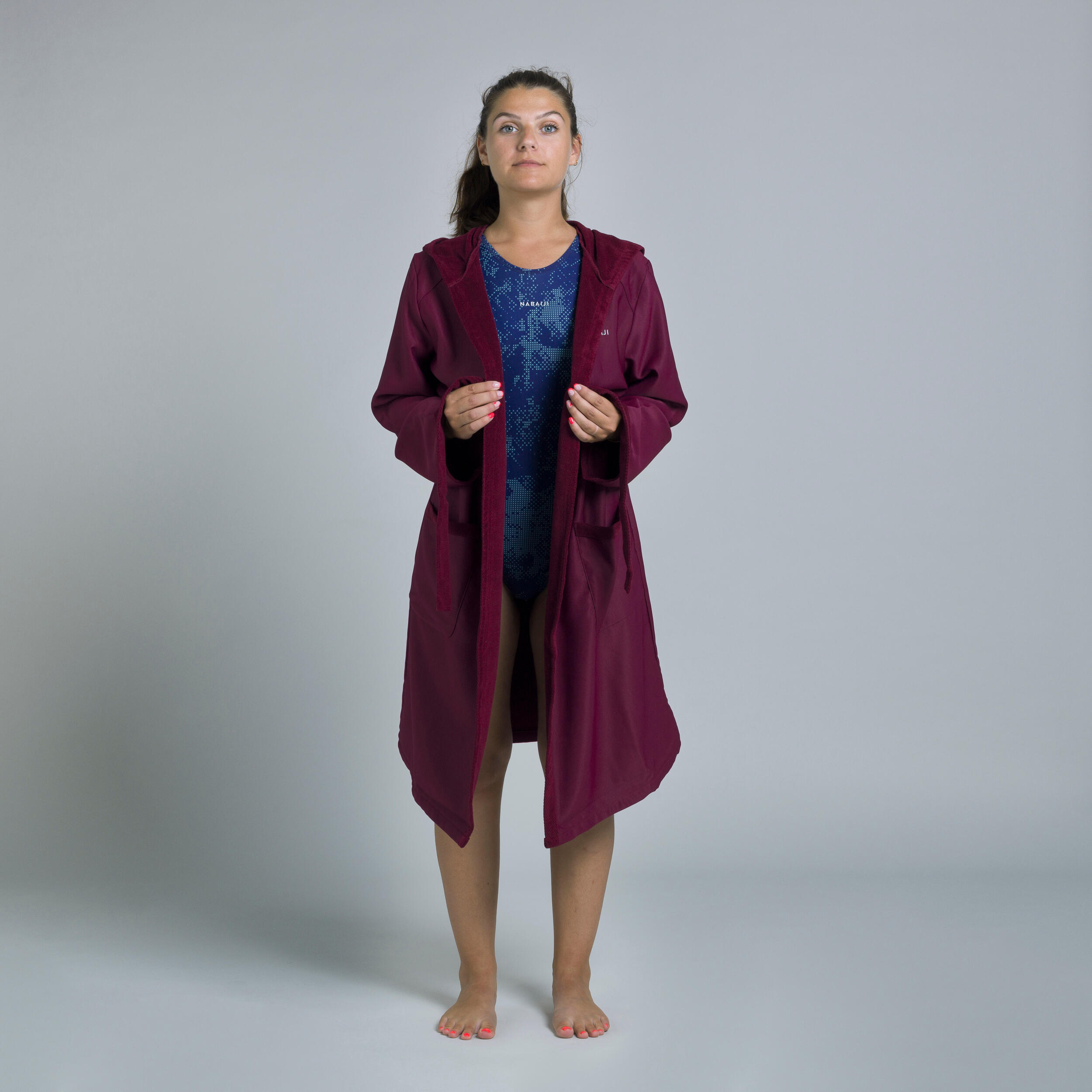 WOMEN'S COMPACT POOL BATHROBE PURPLE
