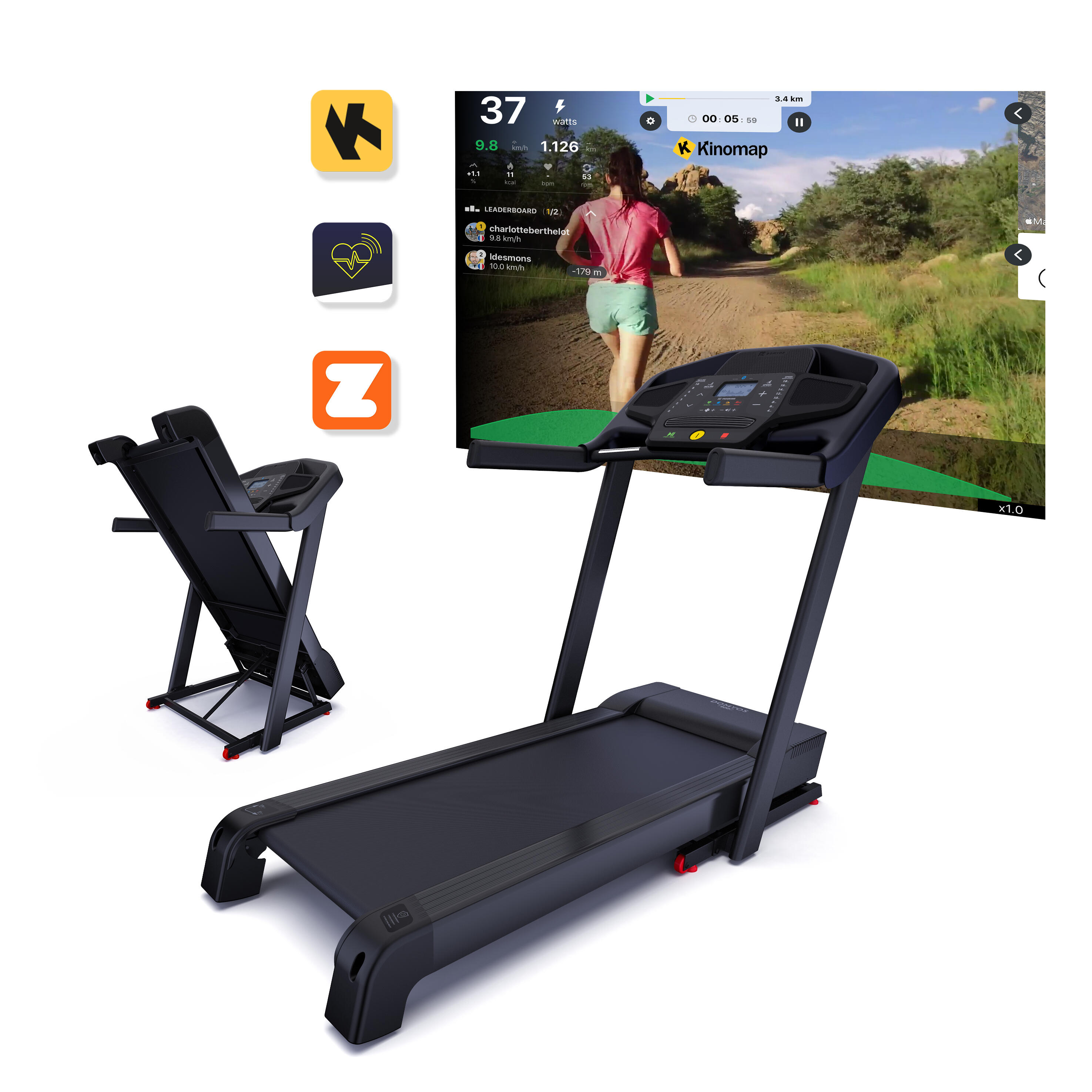 High-Performance Connected Treadmill T900D - 18 km/h  50x143cm