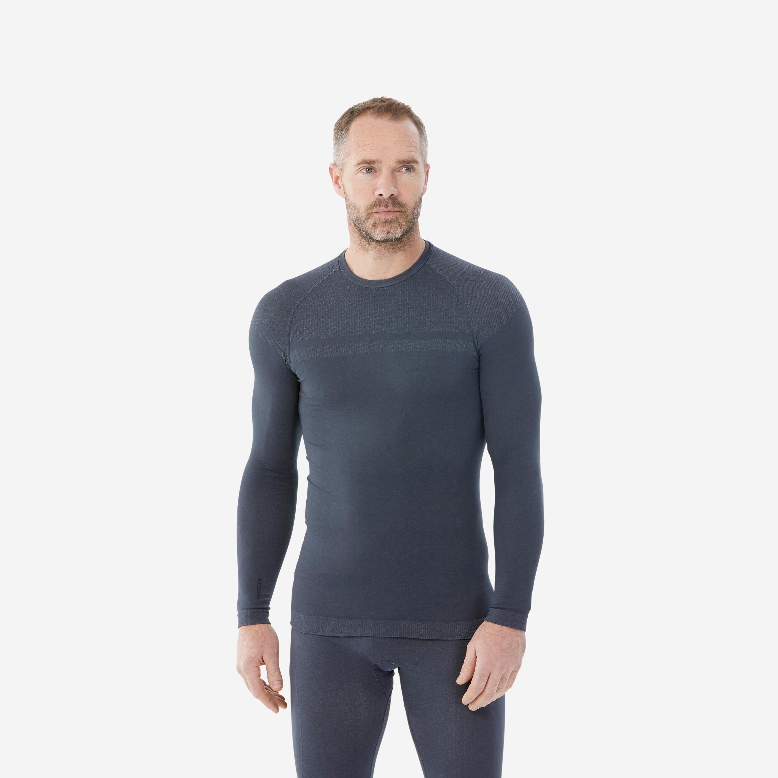 Men's BL 100 thermal base layer seamless ski top - grey