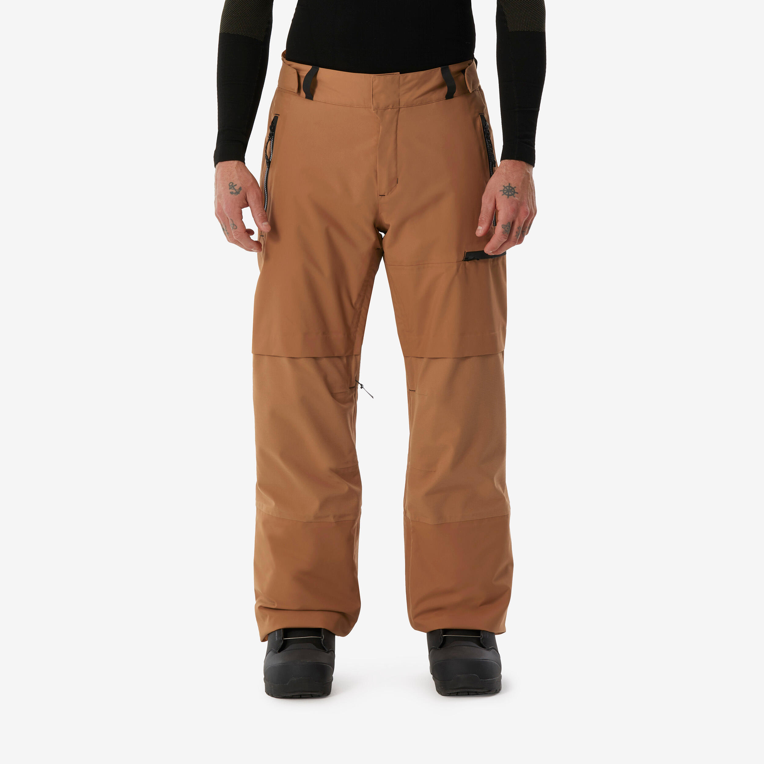 Men's Warm and Waterproof Snowboard Trousers SNB 500-Camel
