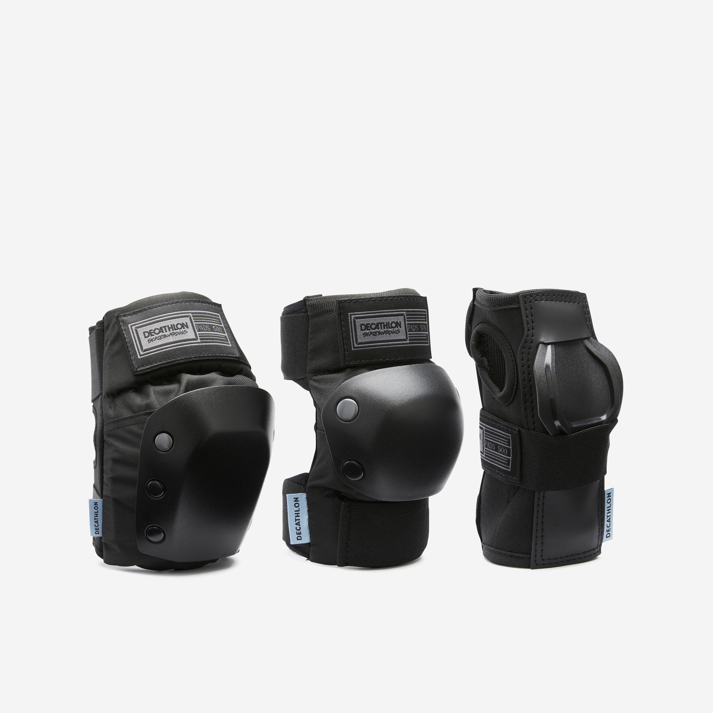 SET OF 3 KIDS' SKATEBOARD PROTECTORS PAD500 - BLACK