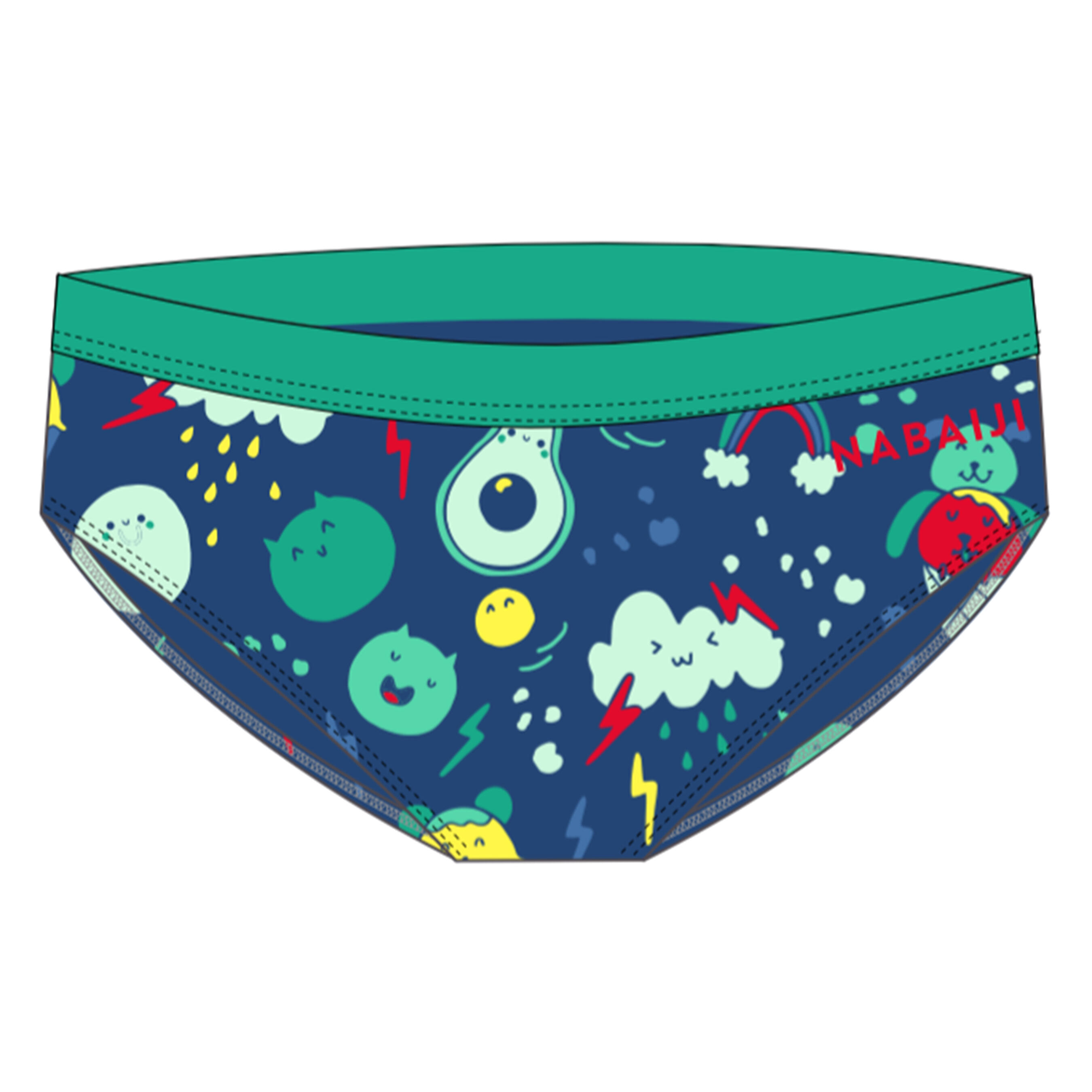 Baby / Kids' Swim Briefs - Blue and Green Print