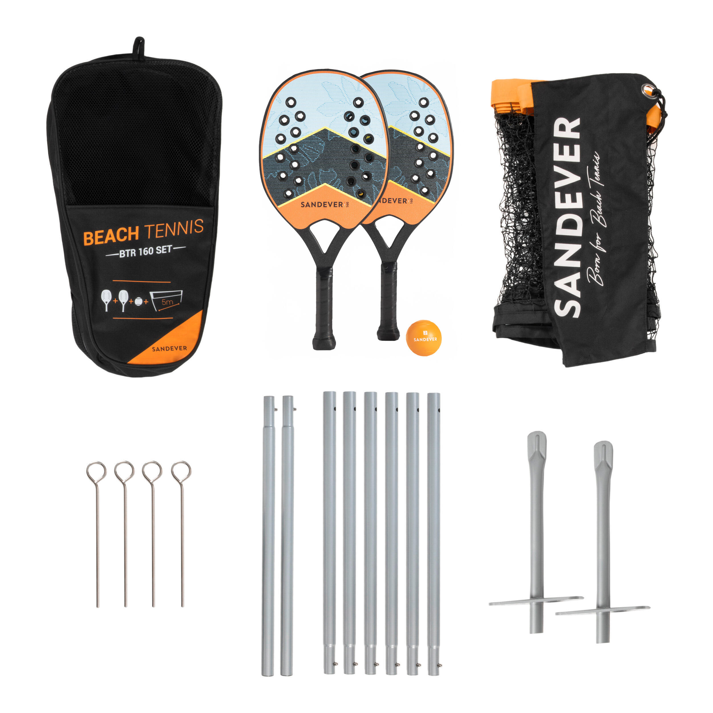 Beach Tennis Racket Set and Net BTR 160 + Net OV
