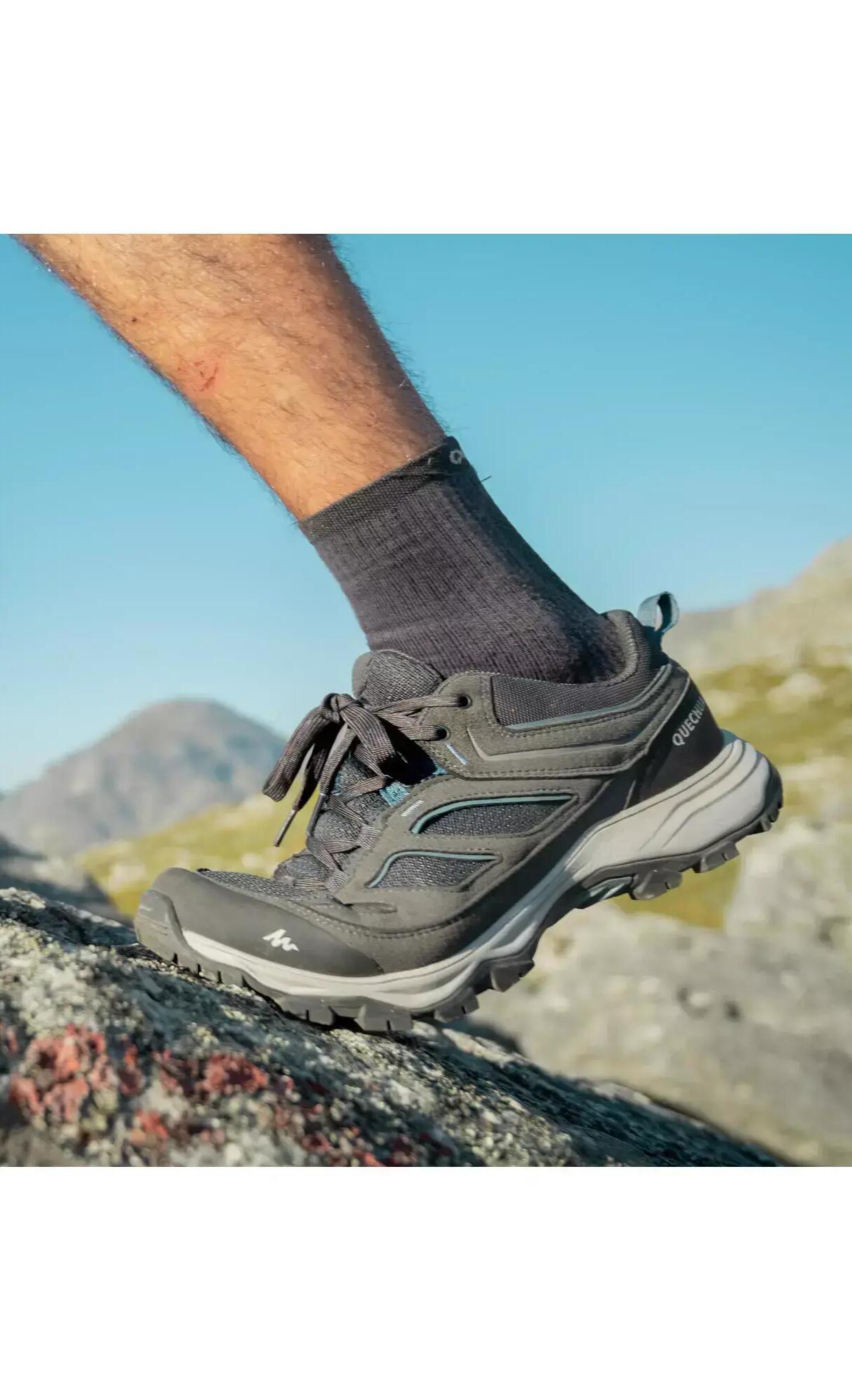 Men's mountain hiking shoes - MH100 - Grey