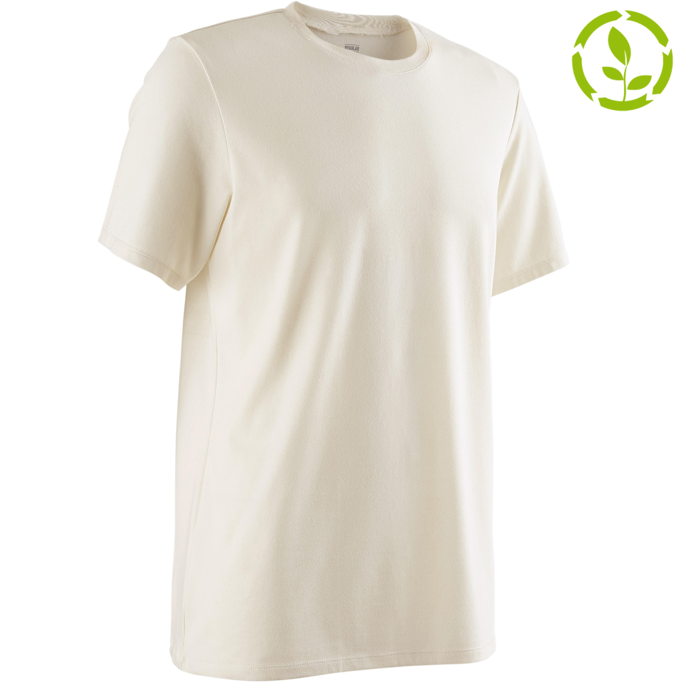 500 Regular-Fit Pilates & Gentle Gym T-Shirt - Beige