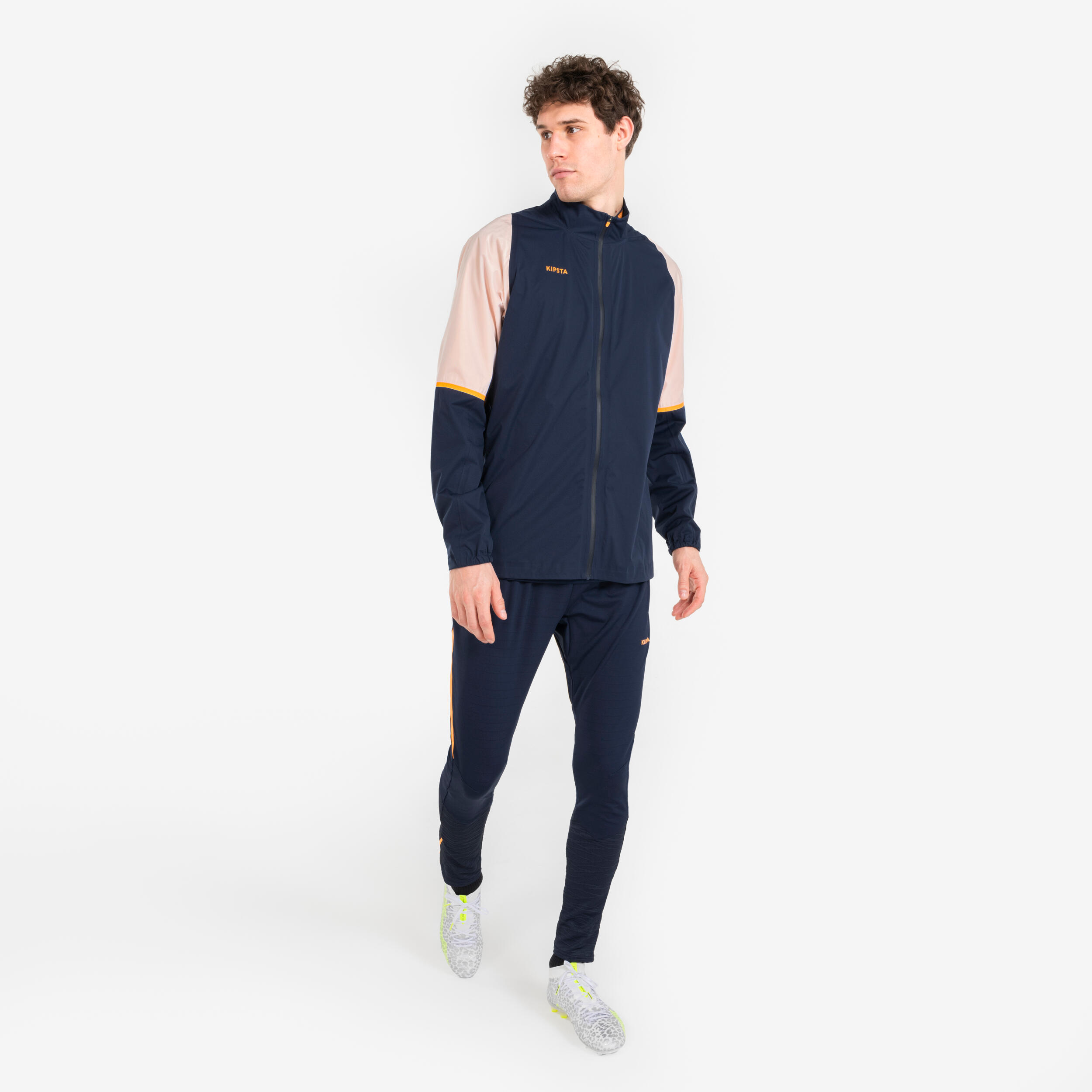 Adult Rain Jacket CLR - Navy/Orange