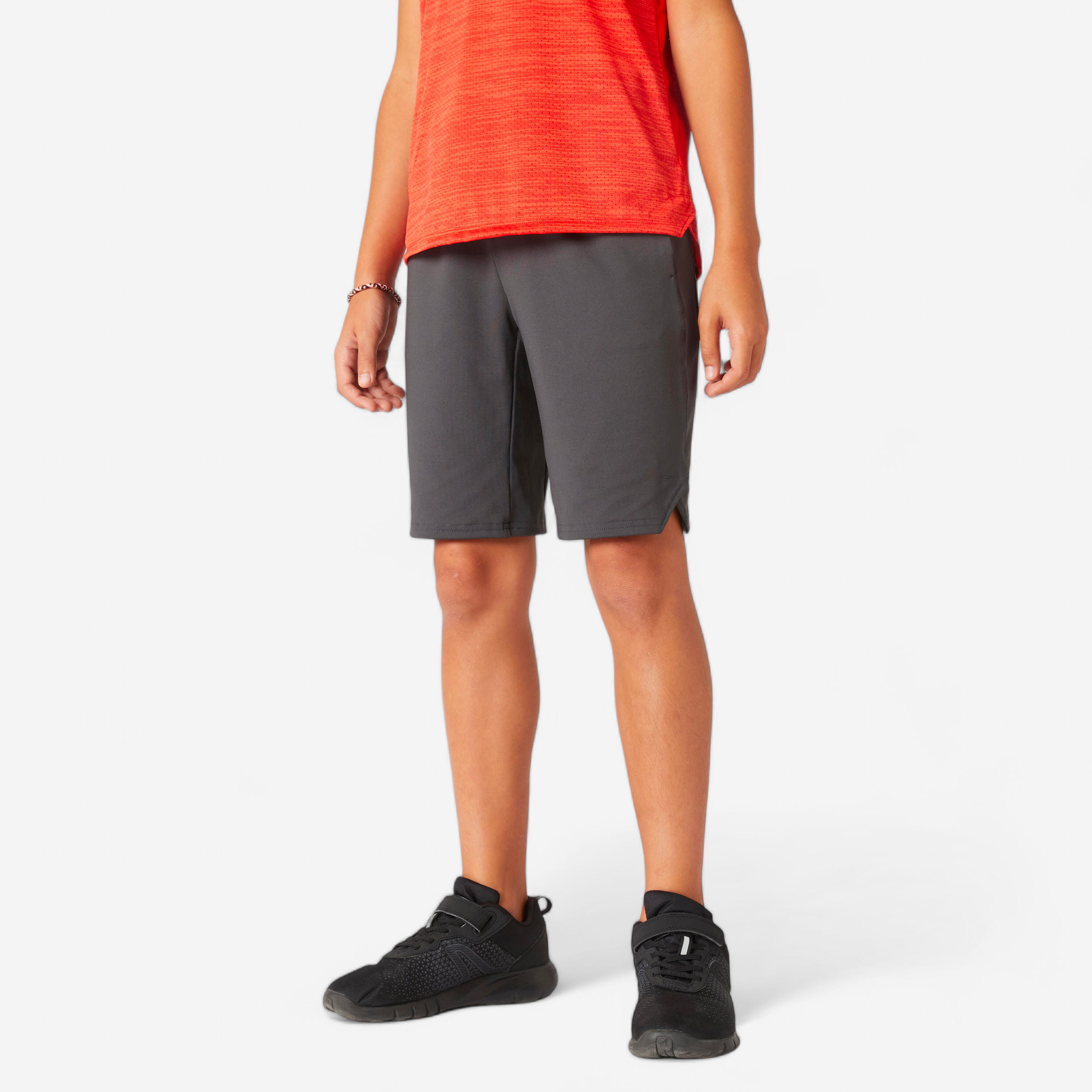 Kids' Breathable Shorts 500 - Grey