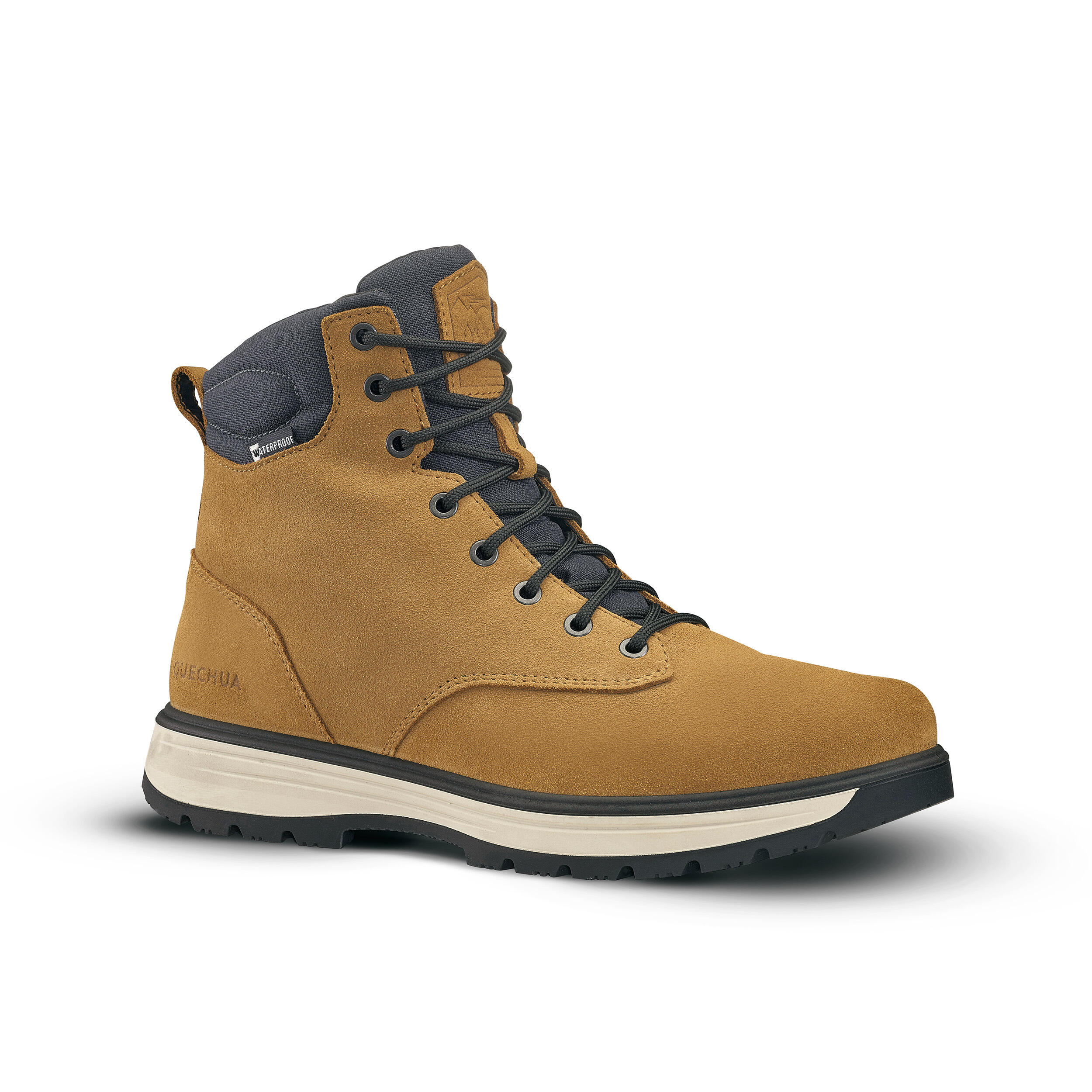 Men’s Warm and Waterproof Leather Hiking Boots - SH500 high