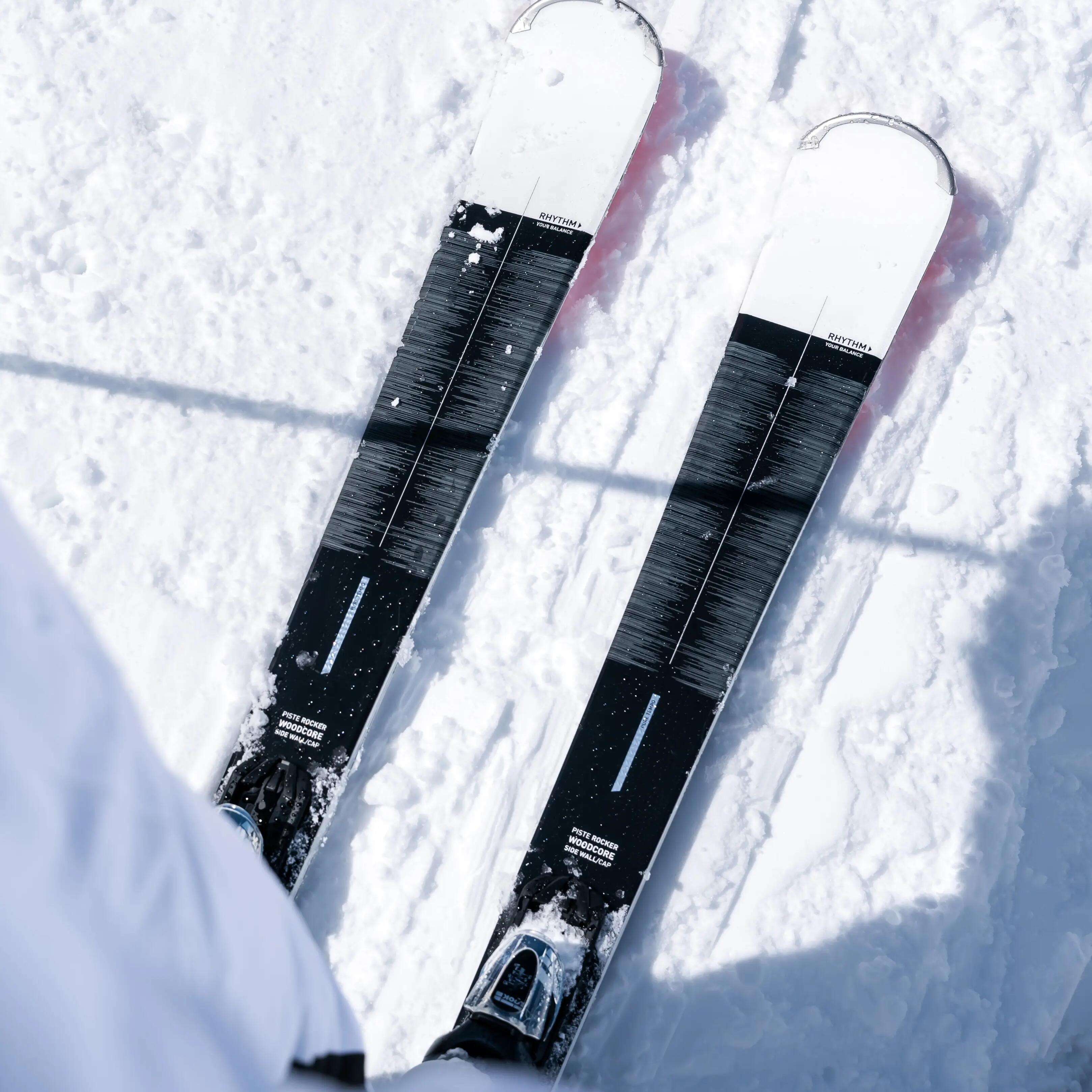 WOMEN'S DOWNHILL SKI WITH BINDINGS - BOOST 580 - BLACK AND WHITE