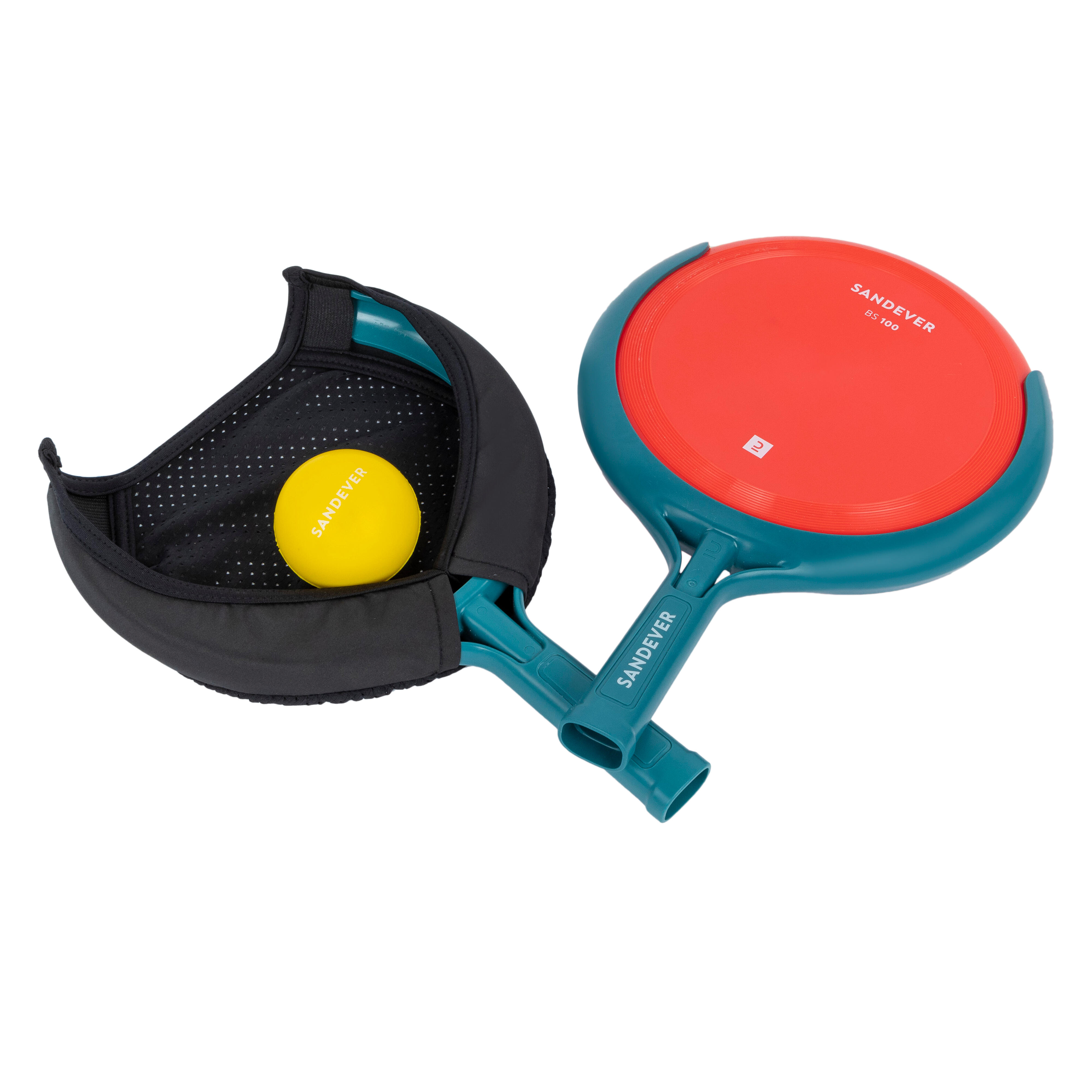 3-in-1 Game Set: flying discs/racket sports/ball catcher.
