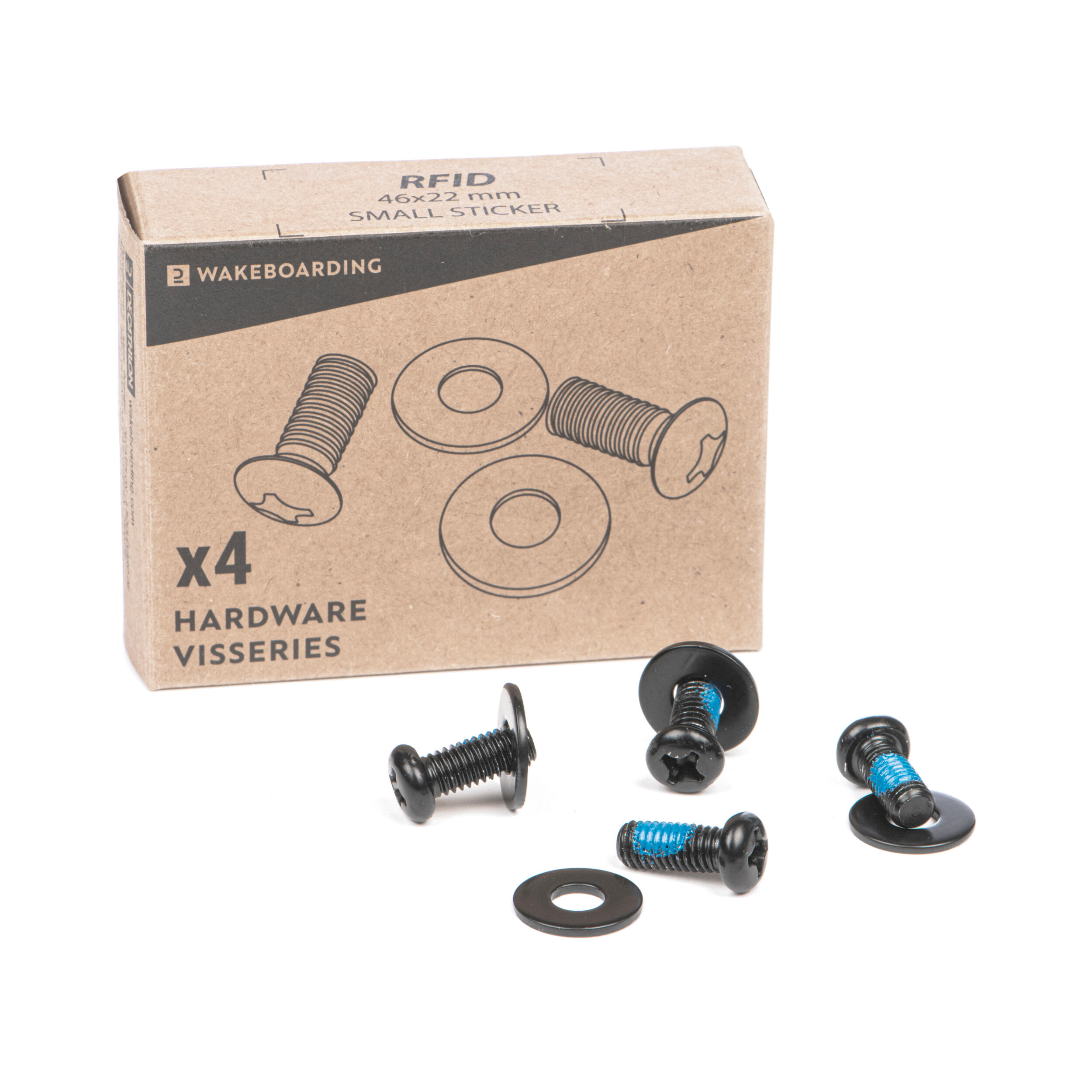 SET OF 4 M6 x 17 MM STAINLESS-STEEL SCREWS FOR WAKEBOARD 100 OPEN BINDING