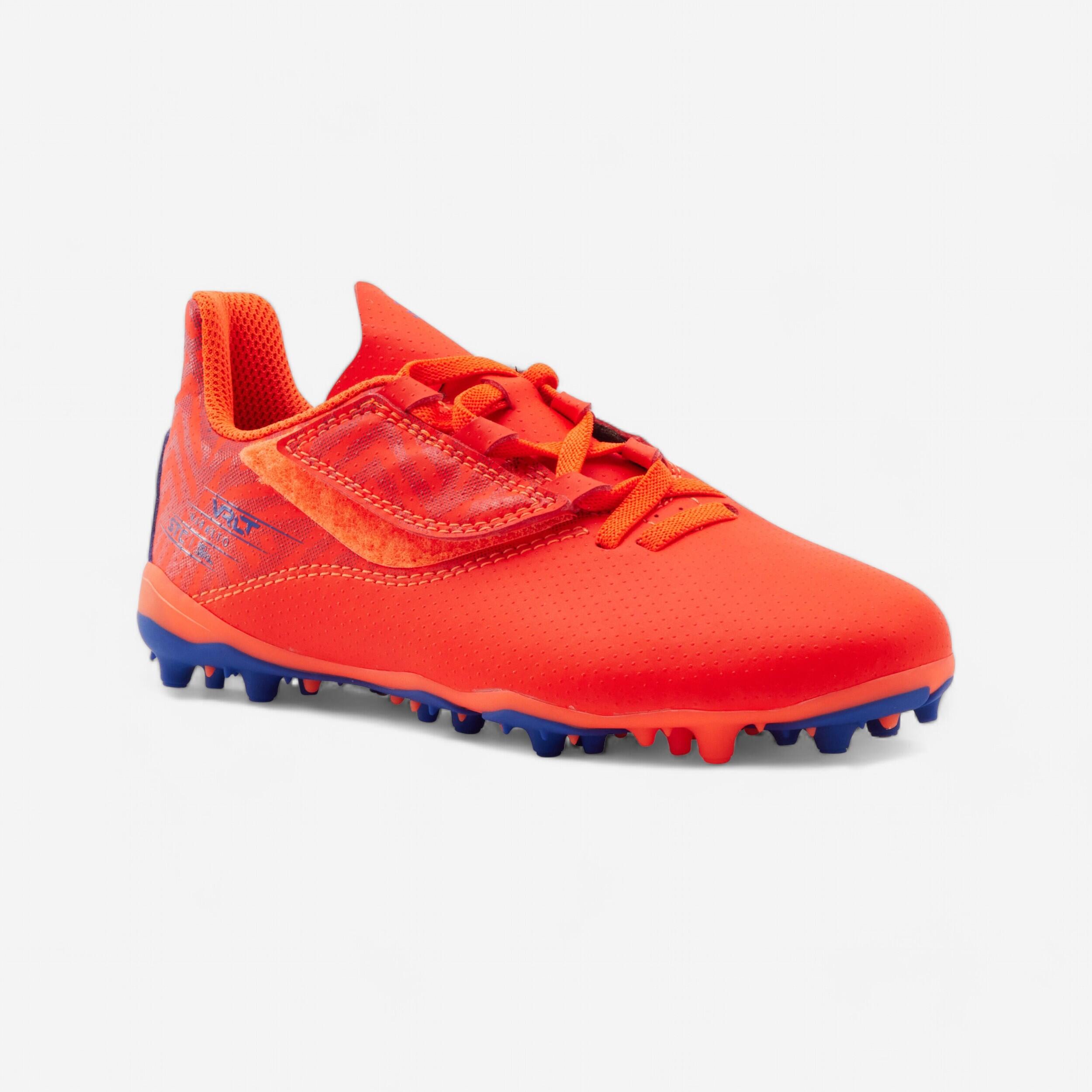 Kids' Rip-Tab Football Boots Viralto I Easy MG/AG - Orange/Blue