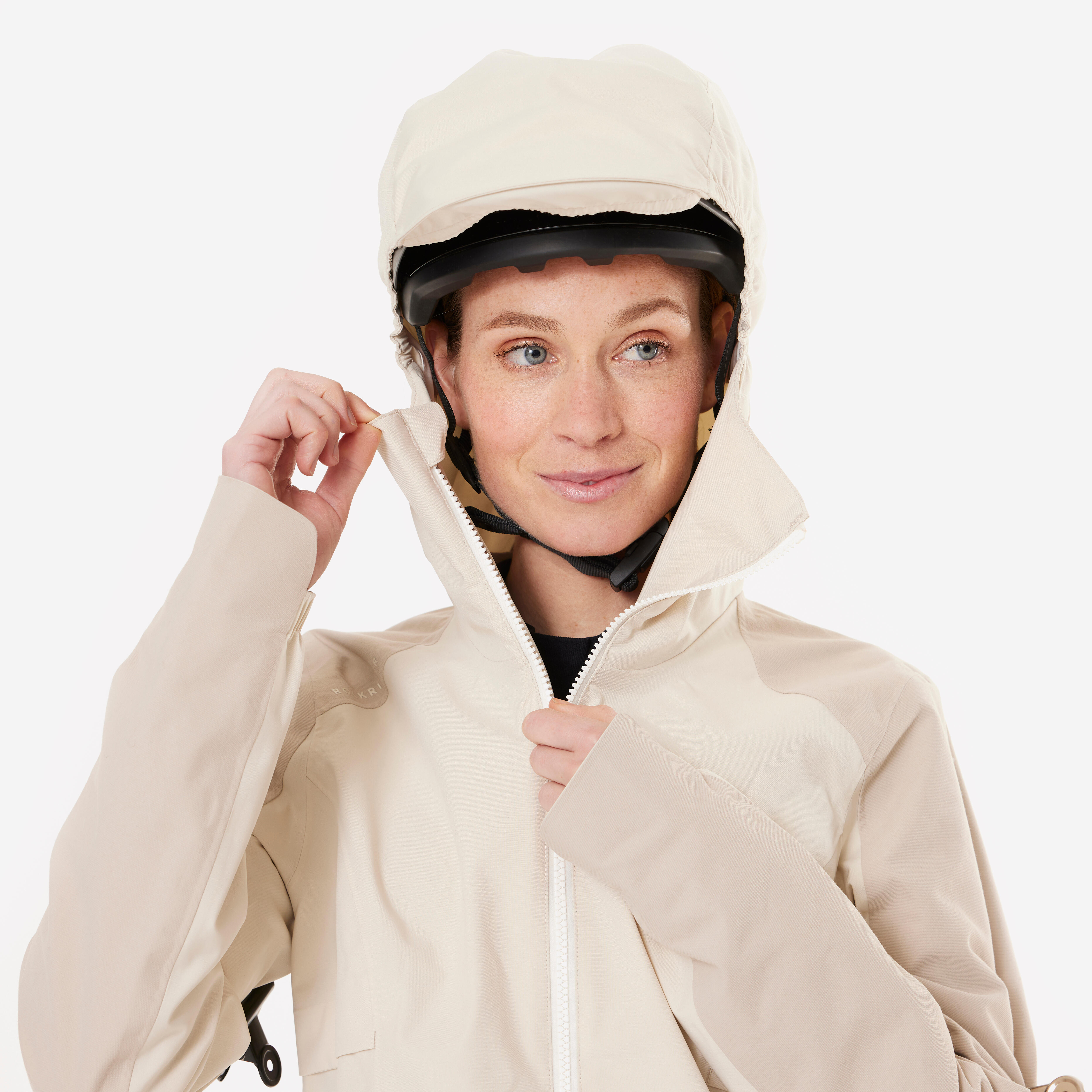 Women's Mountain Biking Rain Jacket EXPL 700 - Beige