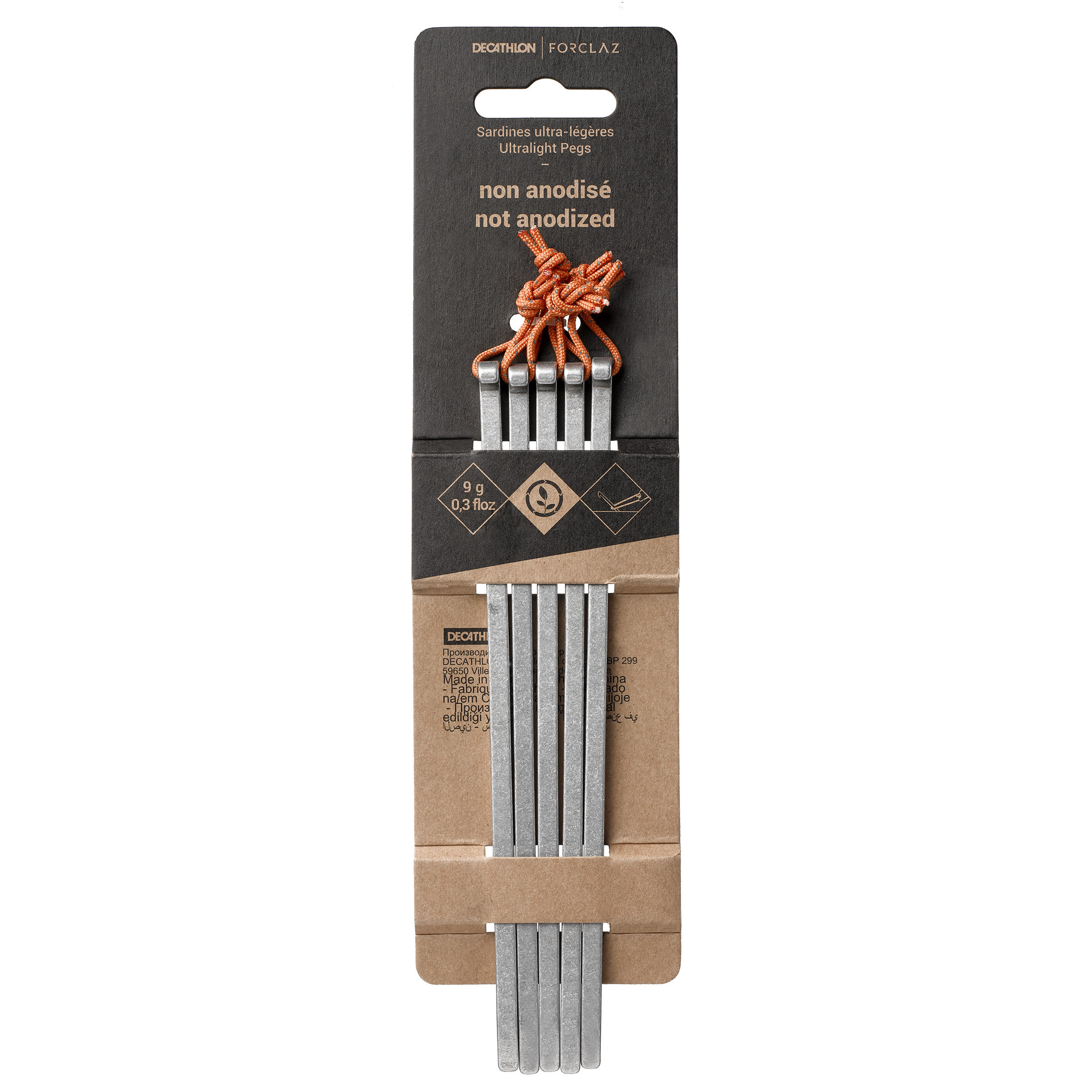 Ultralight Non-Anodised Aluminium Tent Pegs MT900 - 10 g (x5)