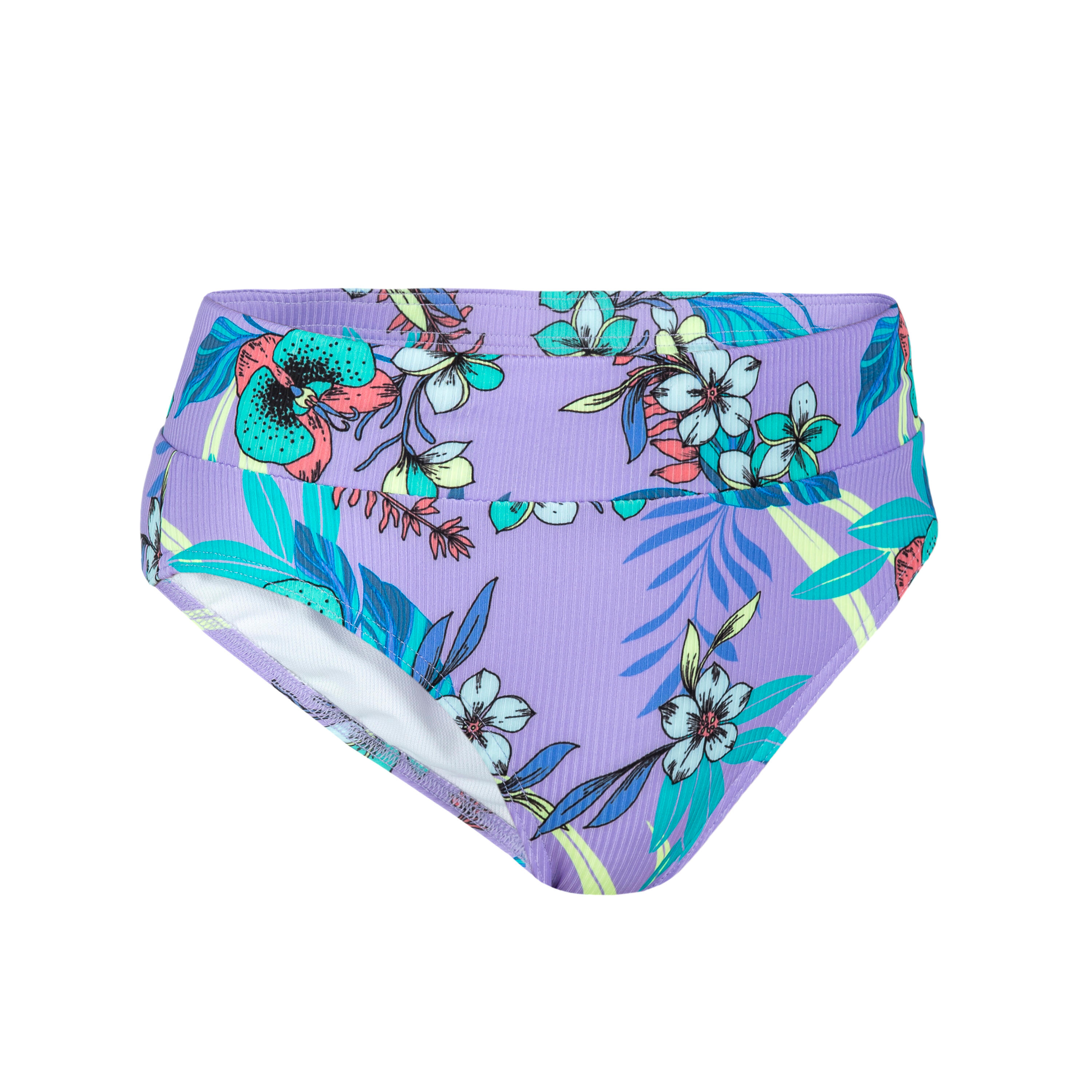Girl's textured swimsuit bottoms - 500 Bao orchid purple