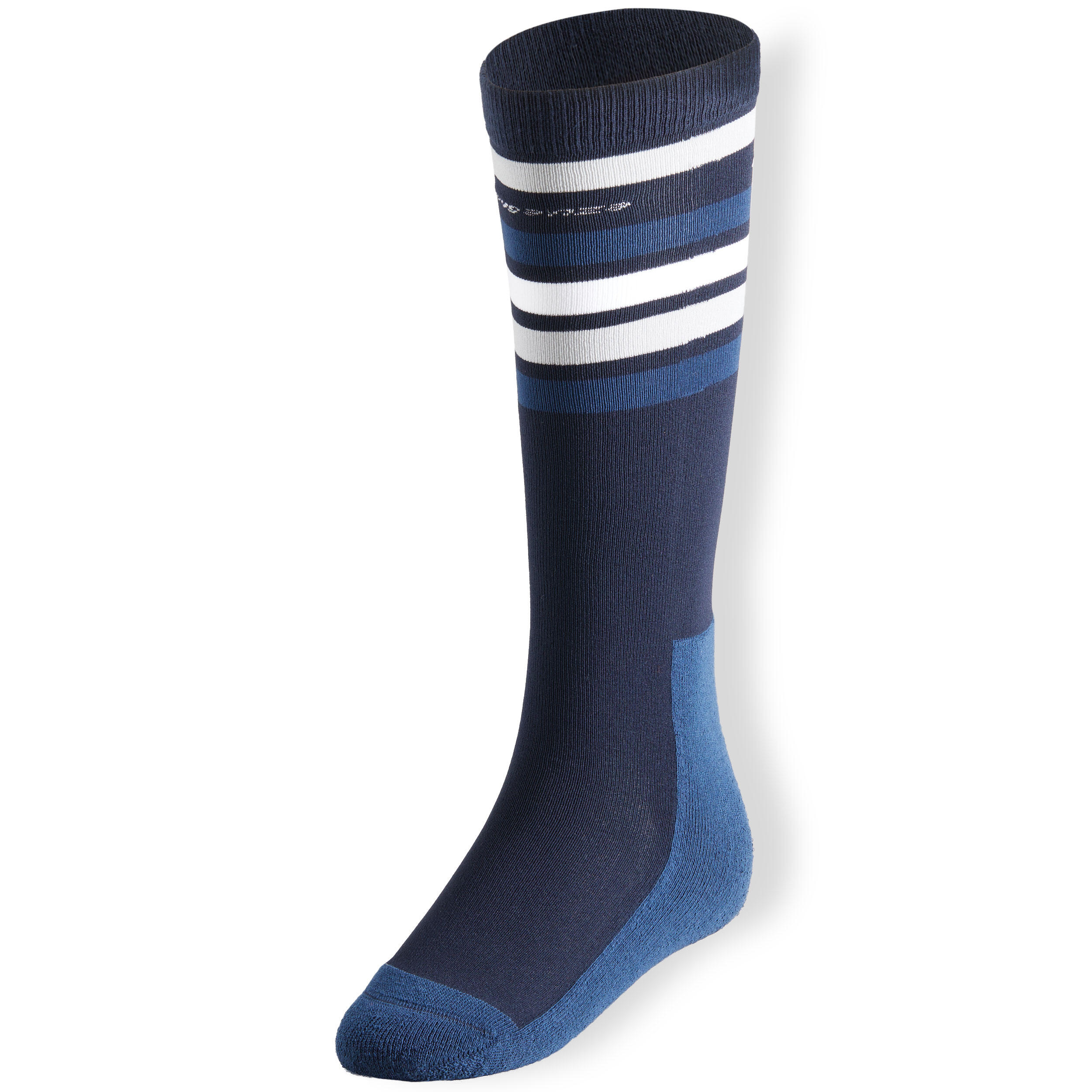 Kids' Horse Riding Socks SKS100 - Navy/Midnight Blue and White Stripes