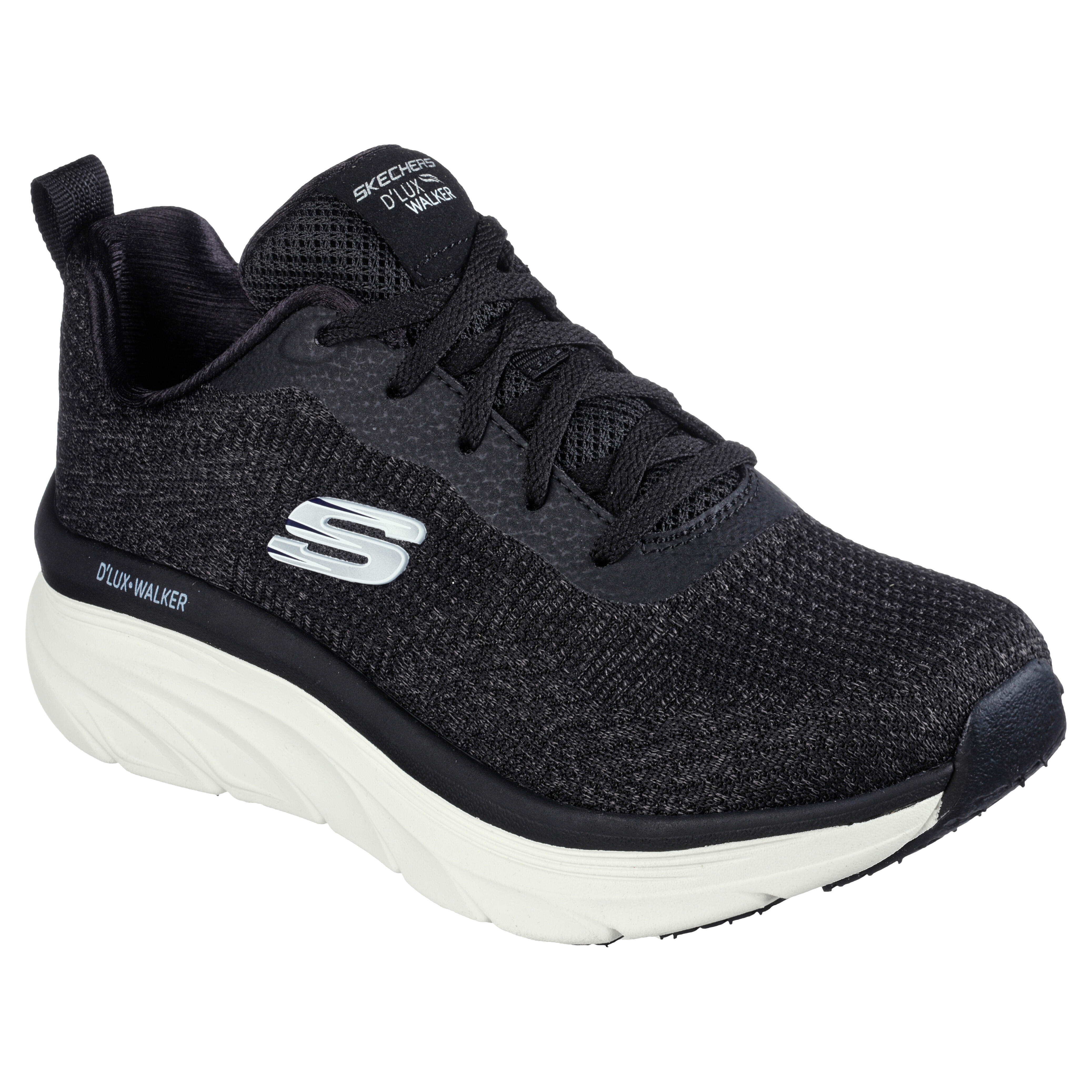 WOMEN'S SKECHERS DLUX WALKER DAILY BEAUTY FITNESS WALKING TRAINERS - BLACK